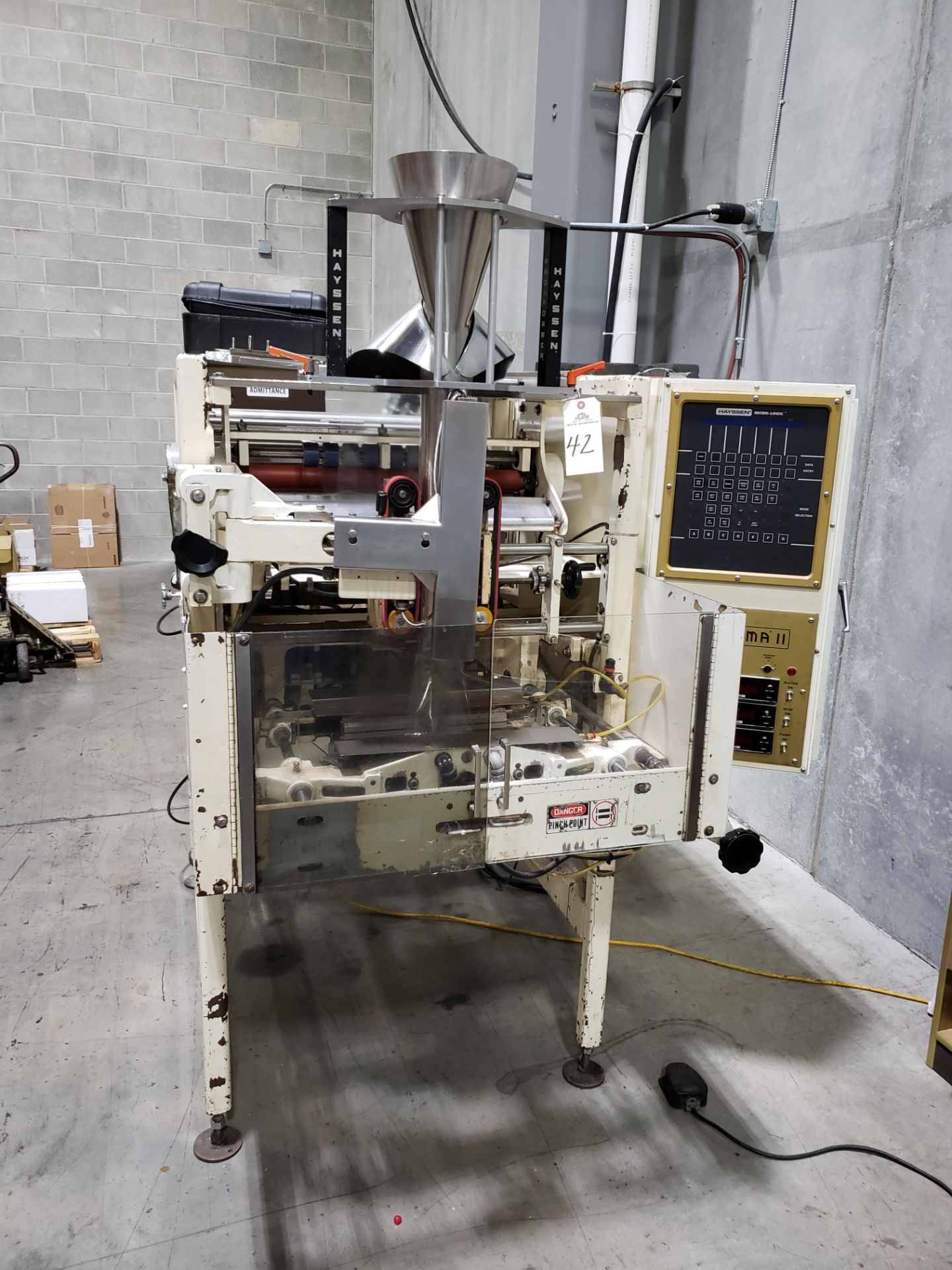 Hayssen Model 12-16HR Vertical Form, Fill, and Seal Machine, S/N U18148, (1987); wit | Rig Fee: $350 - Image 2 of 7