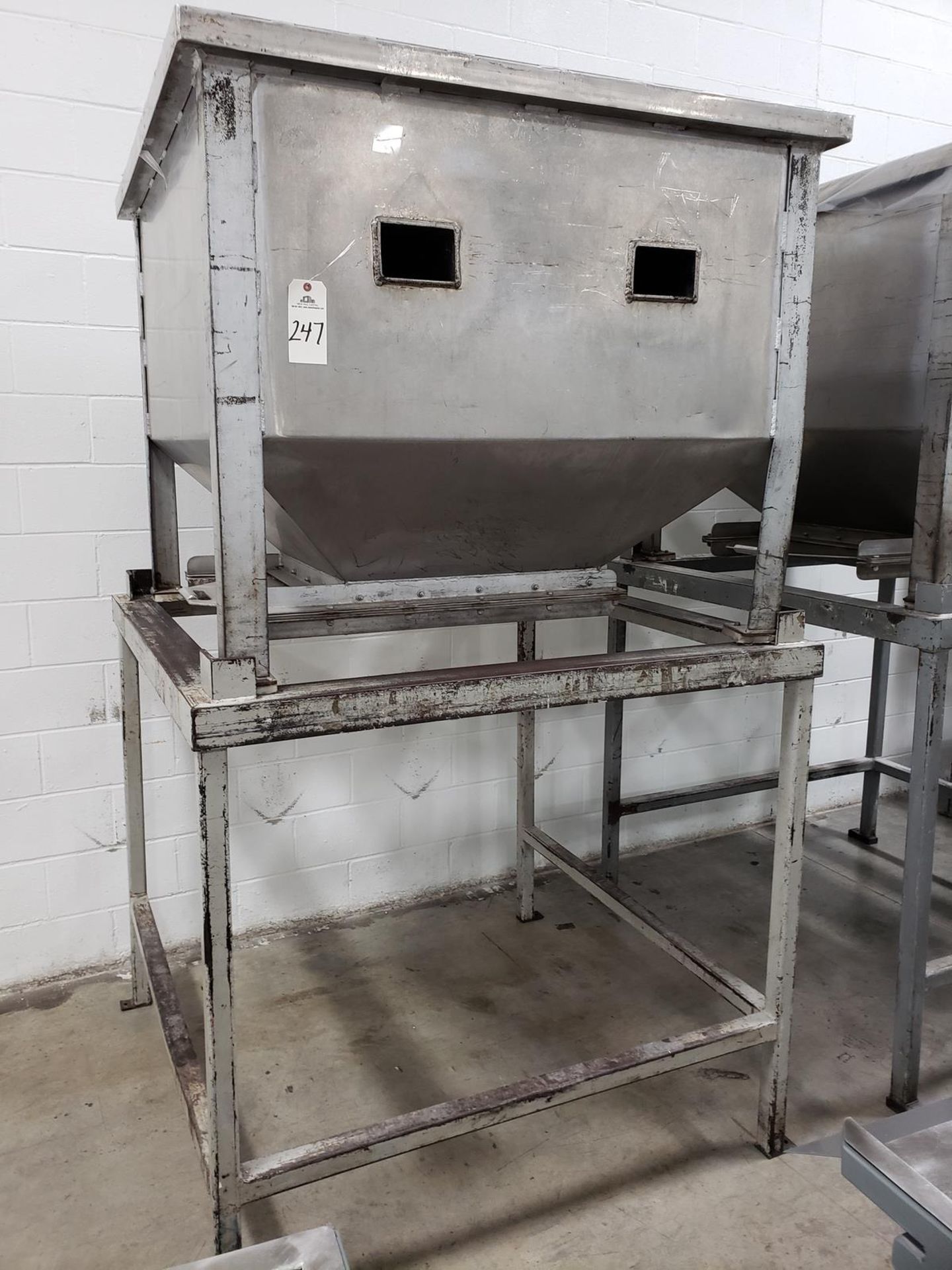 Stainless Steel 2,000 lb. Bottom Dump Hopper, W/ Stand | Rig Fee: $100