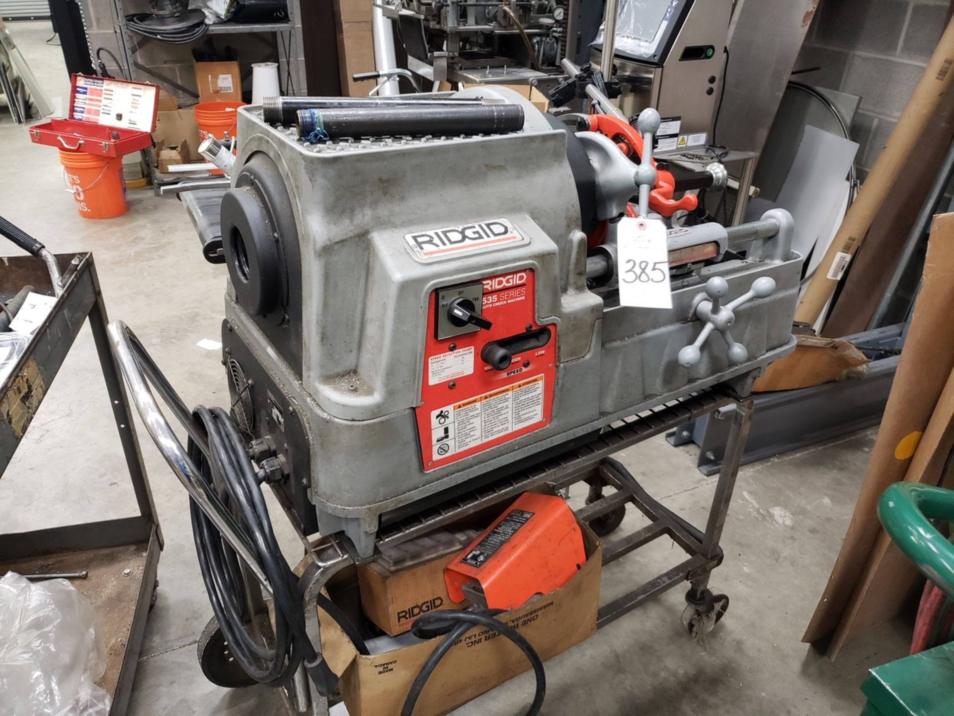 Ridgid Model 535 Power Pipe Threader, S/N EBC01548 H02; with Threading Attachmen | Rig Fee: $100