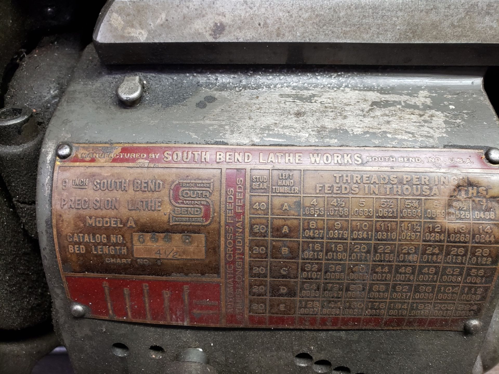 South Bend Lathe, 9" Precision Lathe, 4'5" Bed Length M# A | Rig Fee: $35 - Image 2 of 2