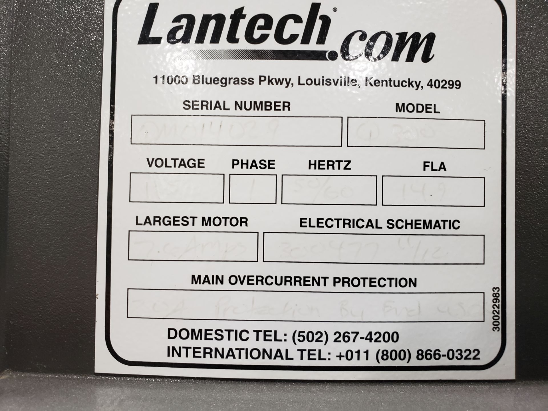 Lantech Model Q300 Stretch Pallet Wrapper, S/N QM014029 | Rig Fee: $500 - Image 3 of 3