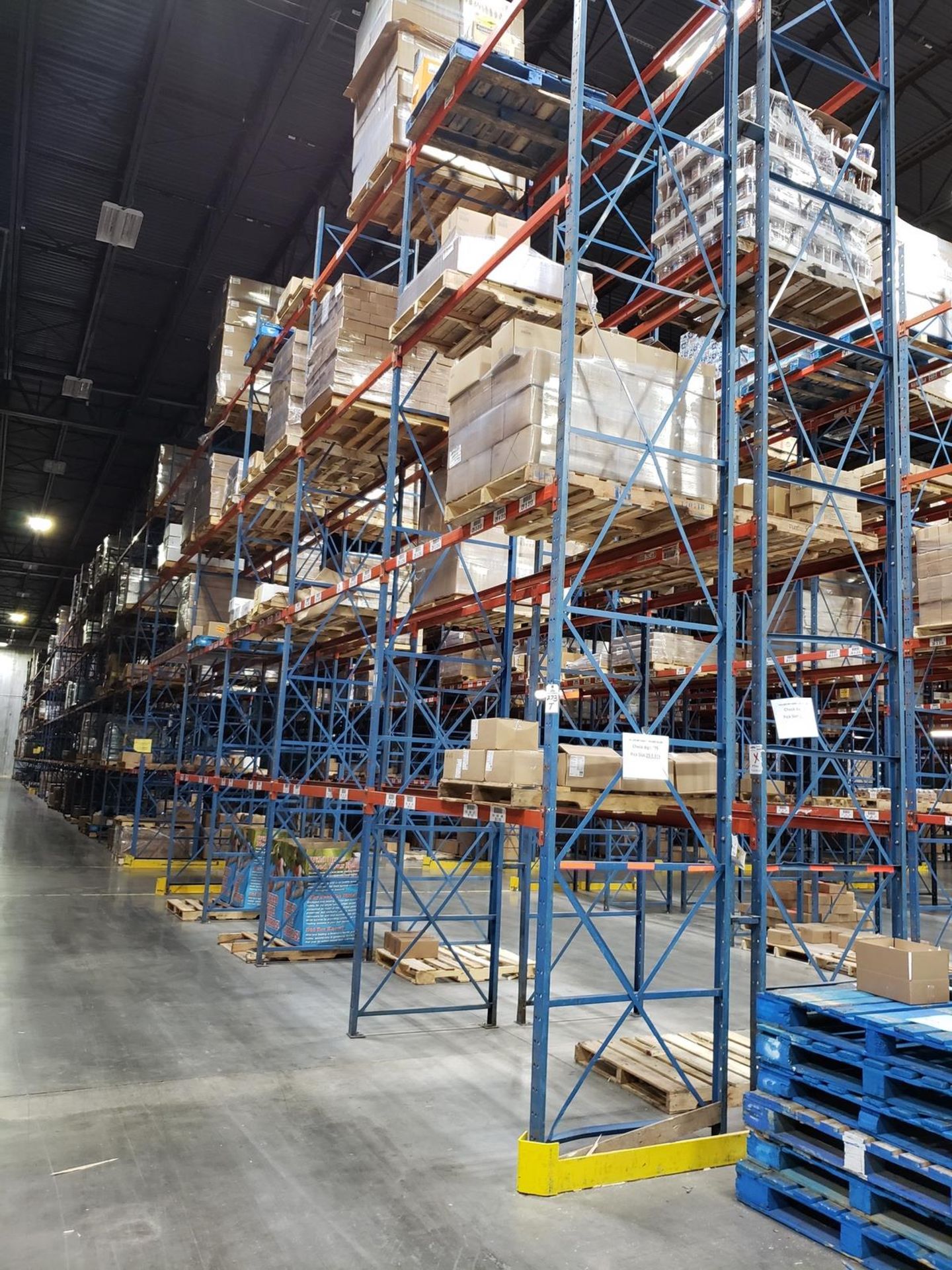 Lot of Structural Pallet Racking, W/ (56) 42" X 22' Uprights, (400 - Sub to Bulk | Rig Fee: See Desc