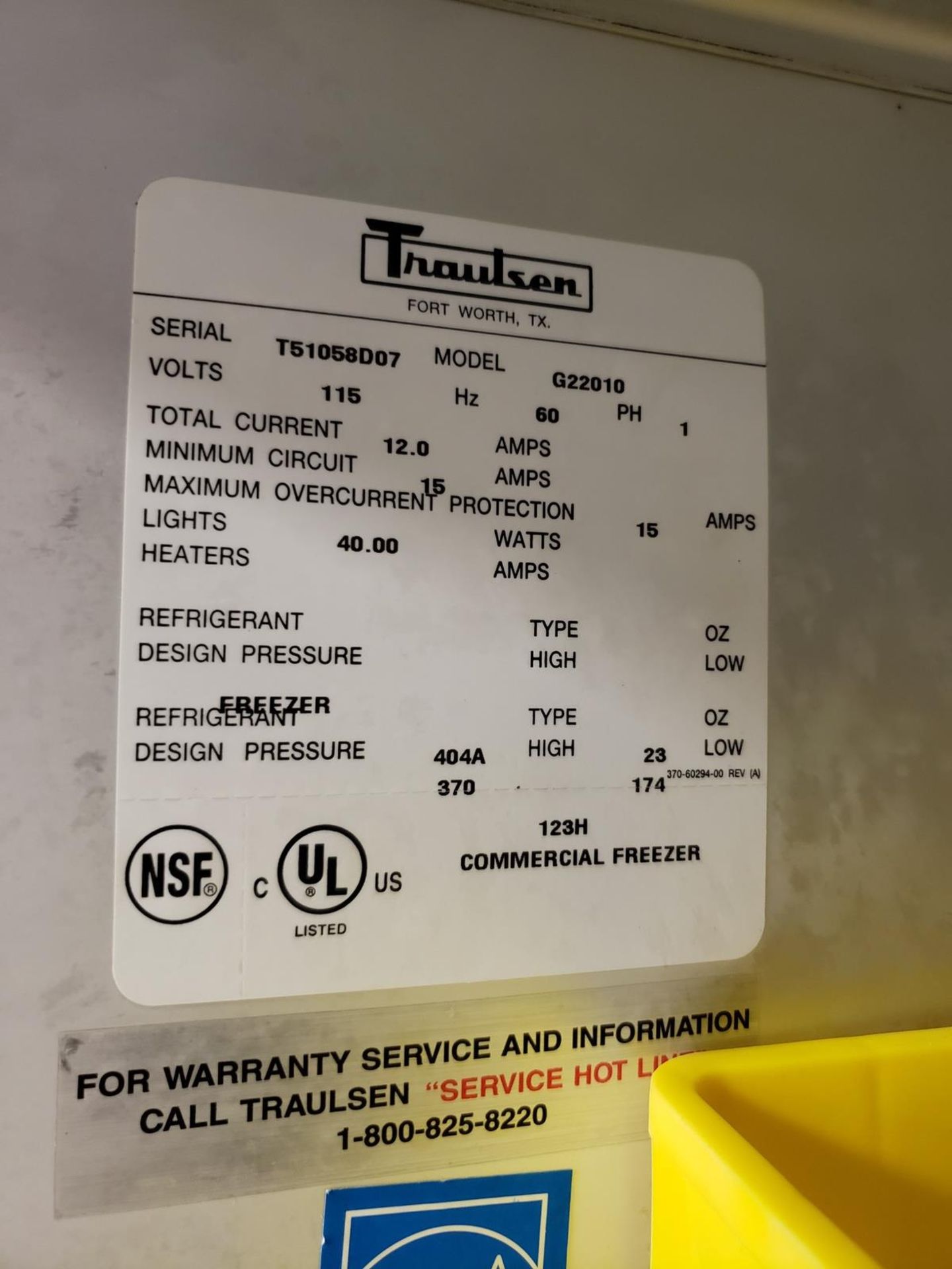 Traulsen Double Door Refrigerator/Freezer, M# G22010, S/N T51058D07 | Rig Fee: $250 - Image 2 of 3