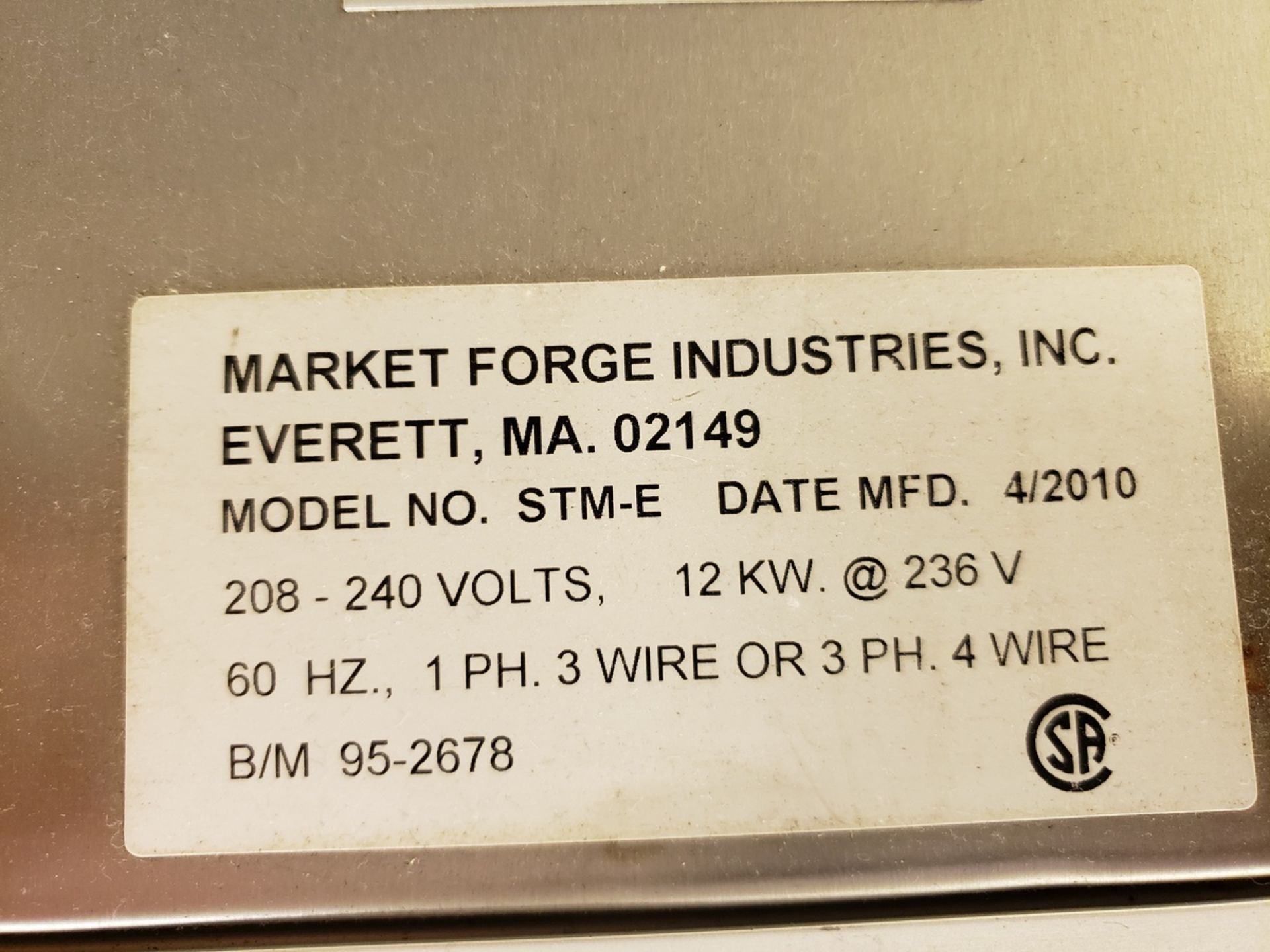 Market Forge Autoclave, M# STM-E, S/N 95-2678 | Rig Fee: $150 - Image 2 of 2