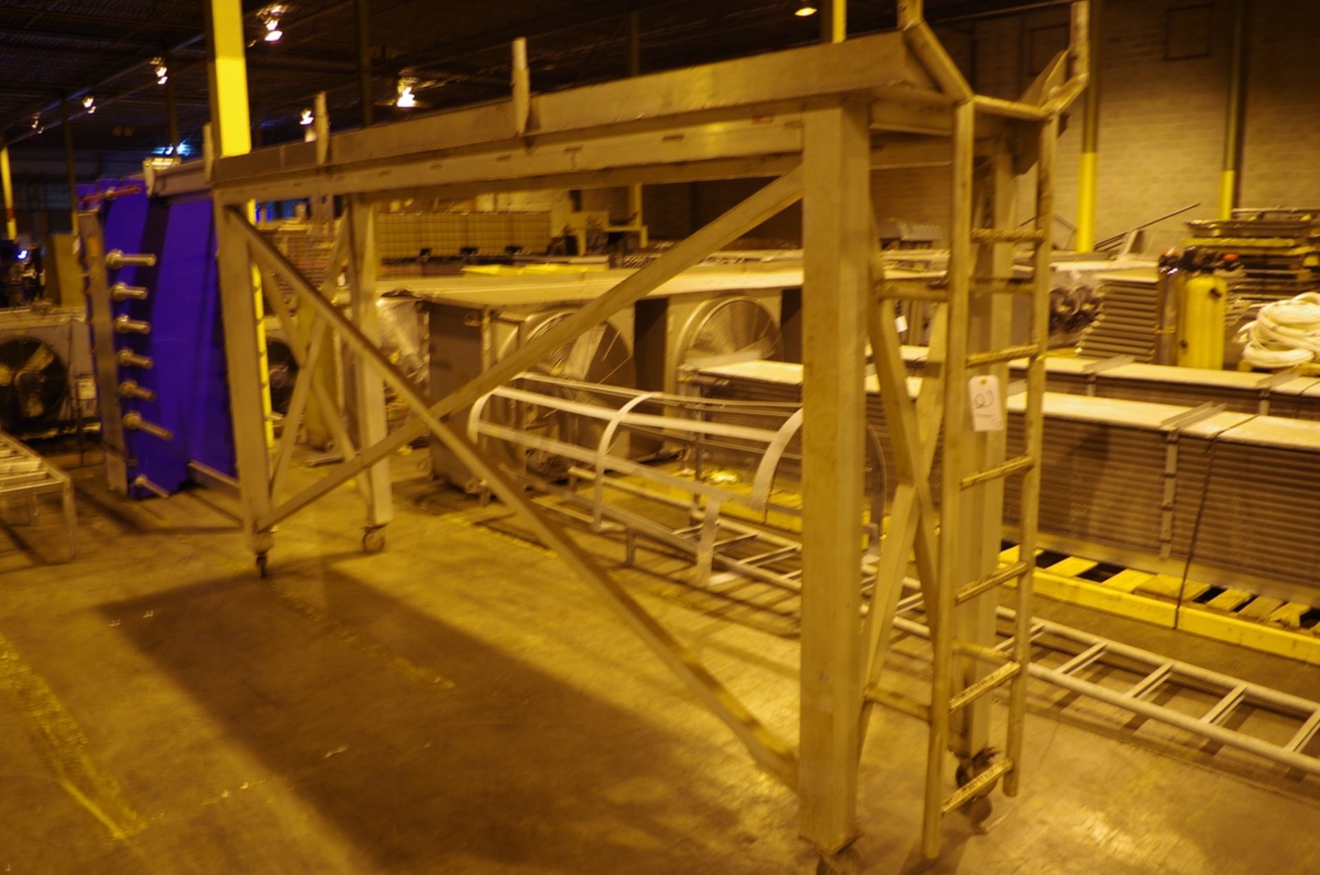 Stainless Steel Rolling Walkway with Ladder, approx. 7' H x 3' W x 13' L, and Stain | Rig Fee: $50