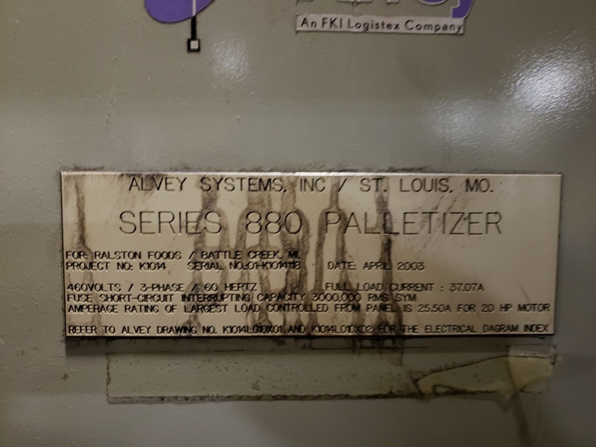 Alvey Series 880 Palletizer, W/ Slip Sheet Feeder, S/N 01-K1014118 | Rig Fee: $4000 - Image 3 of 7