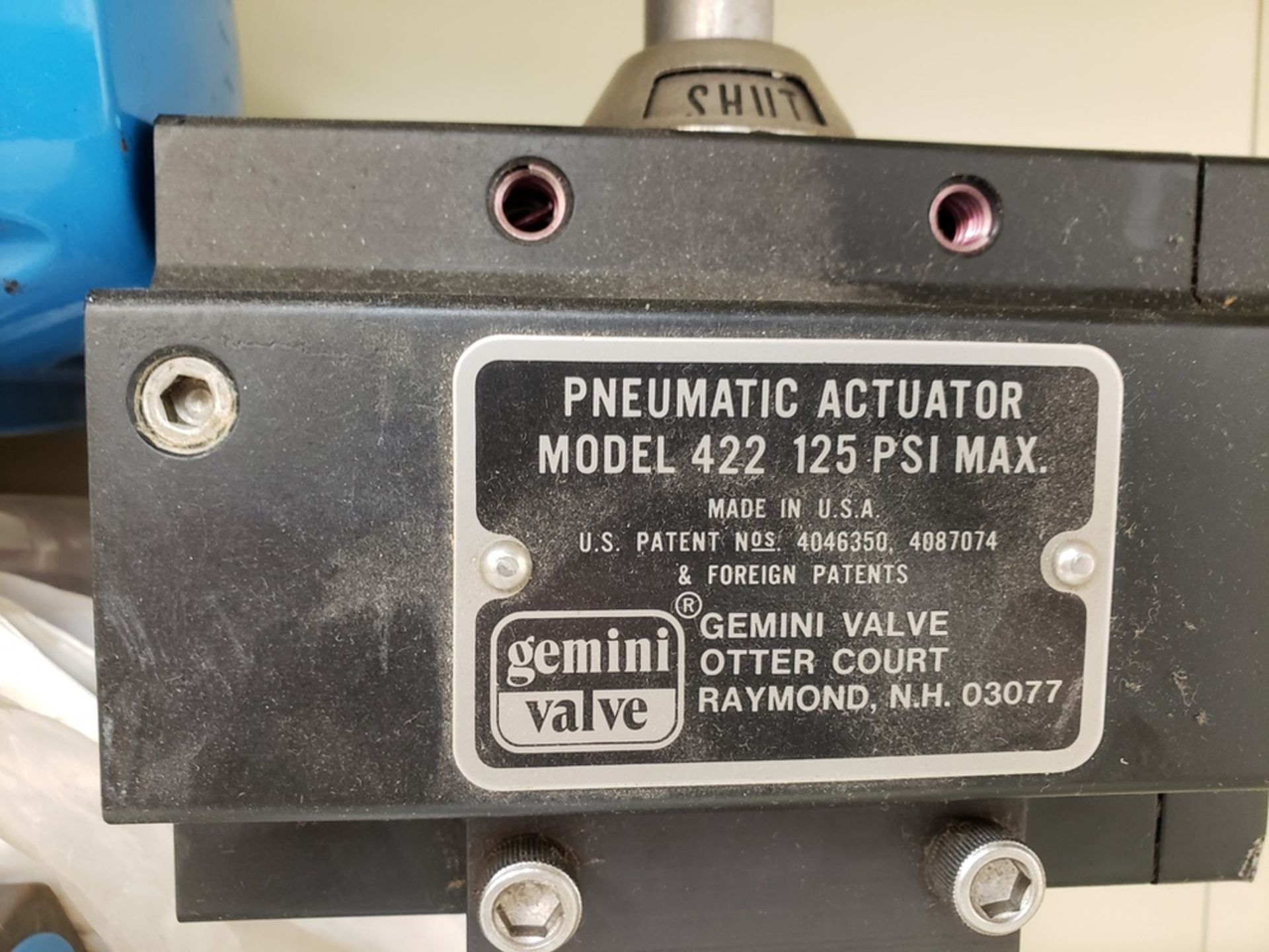 Jamesbury & Gemini Air Actuated Valves | Rig Fee: $25 or Hand Carry - Image 2 of 2