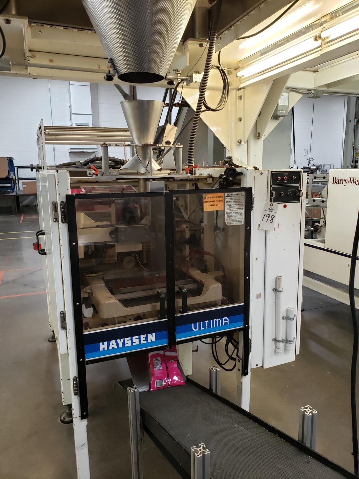 1996 Hayssen Vertical Form Fill and Seal Model 12-16HPR Vertical Form, Fill, and Sea | Rig Fee: $850