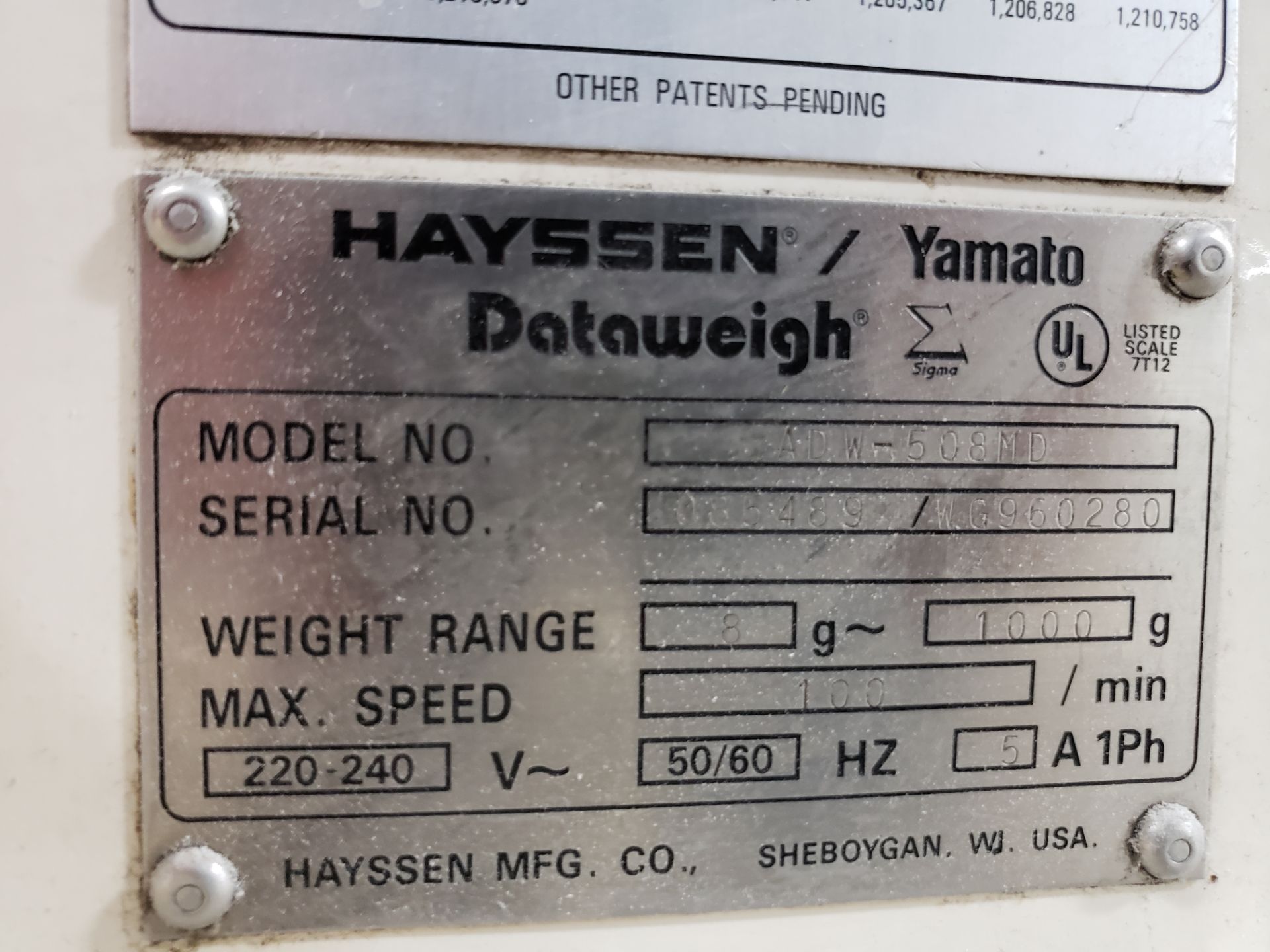 Yamato 8-Head Rotary ScaleModel ADW-508MD , S/N 085489/WG960280, (1996); Mezzani | Rig Fee: $1150 - Image 3 of 4
