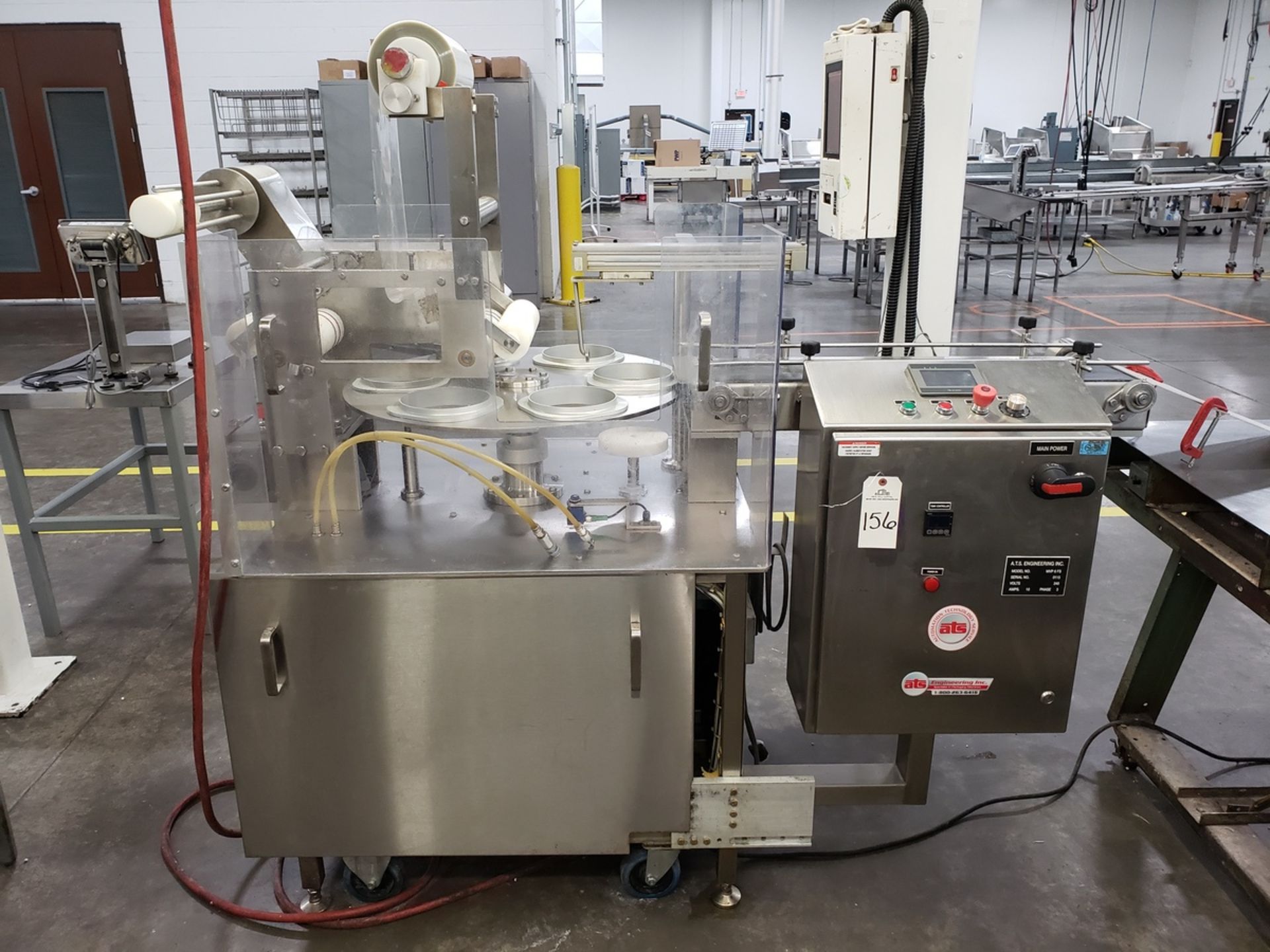 2013 A.T.S. Engineering 6-Station Rotary Tub / Cup Filling Sealing Machine, Model MV | Rig Fee: $650