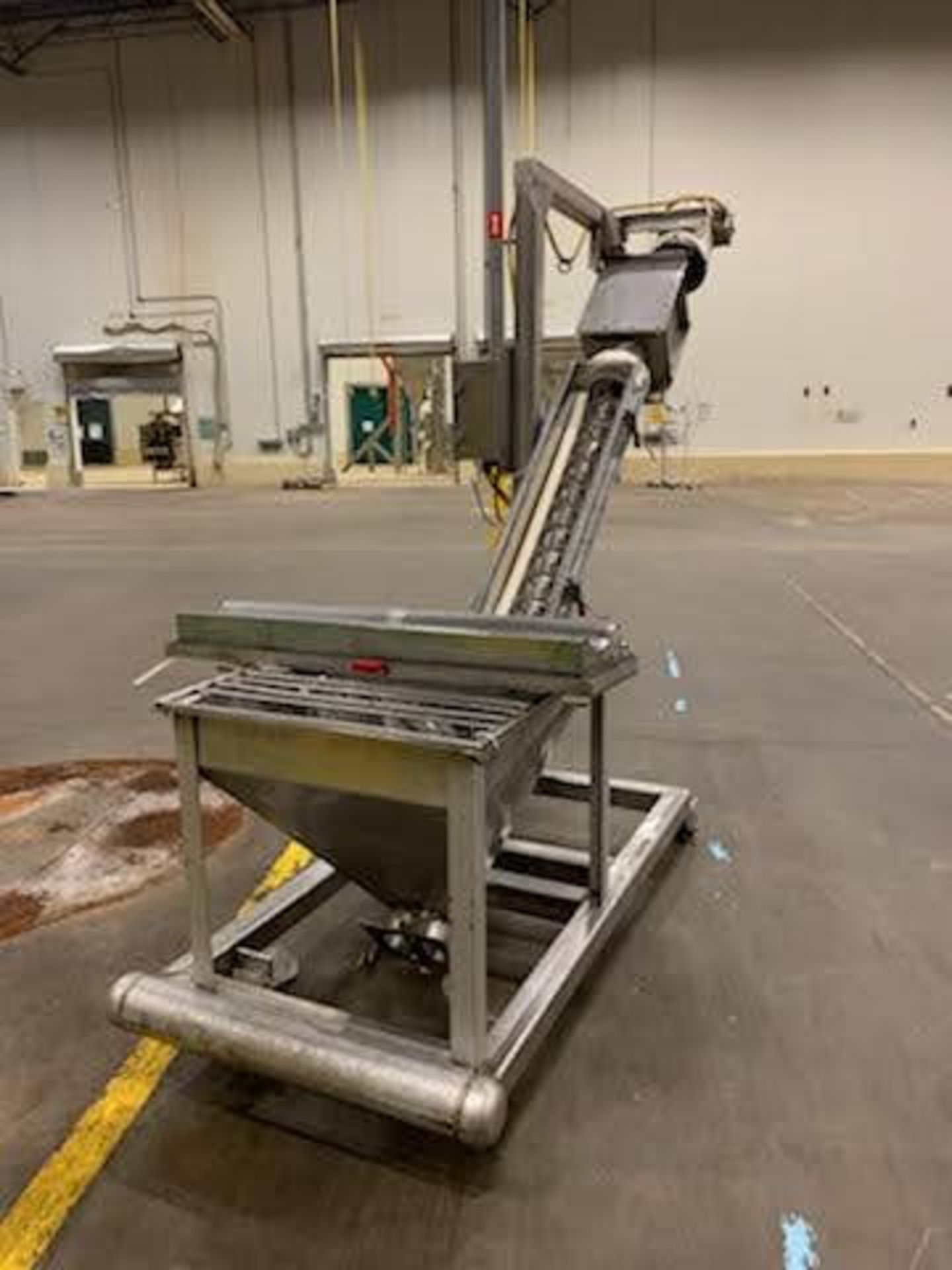 Flexicon Style Stainless Steel Hopper / Flexible Incline Auger Conveyor, 7 - Loc: NJ | Rig Fee: $125