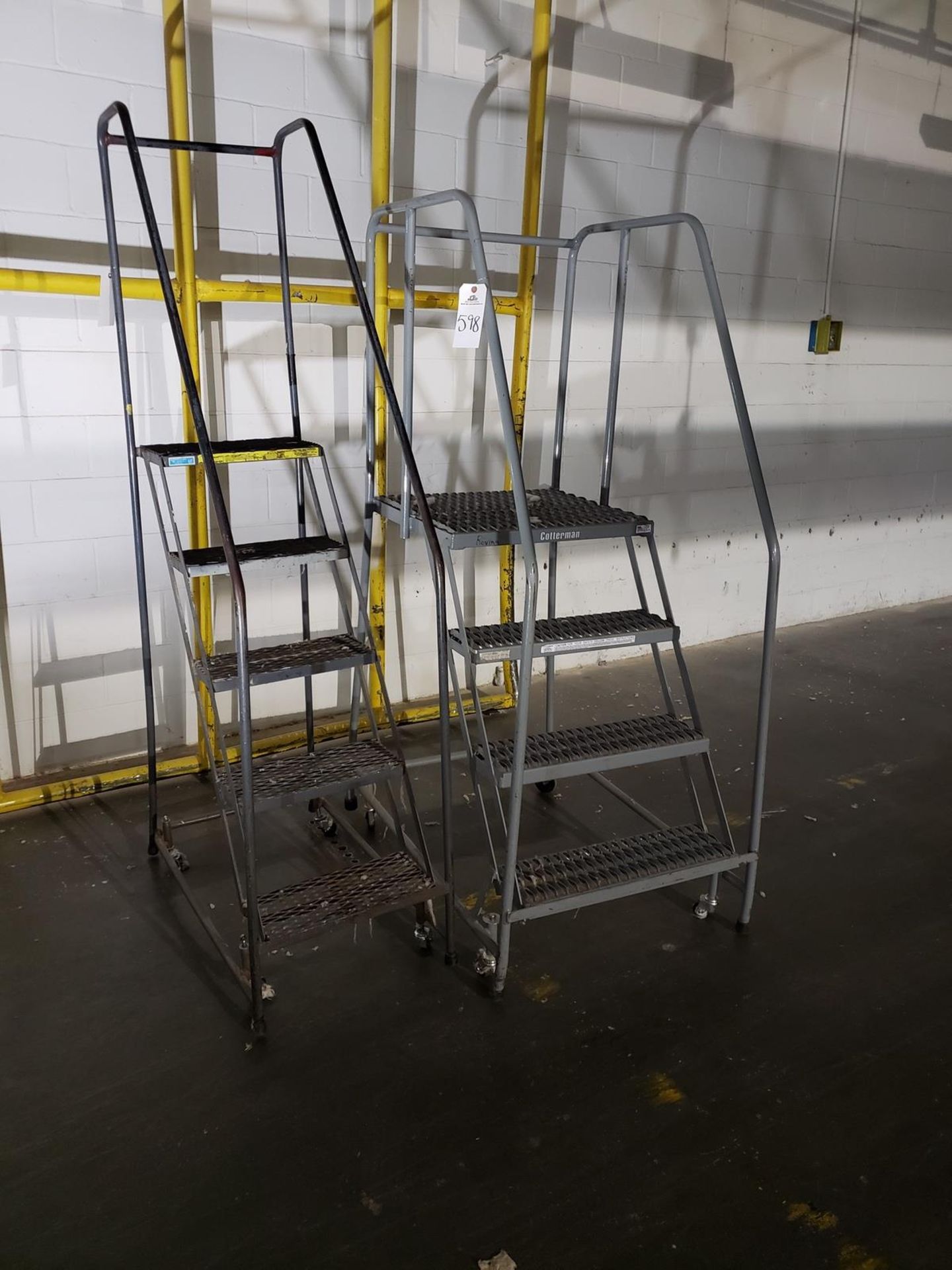 Lot of (2) Warehouse Ladders Rig Fee: $10