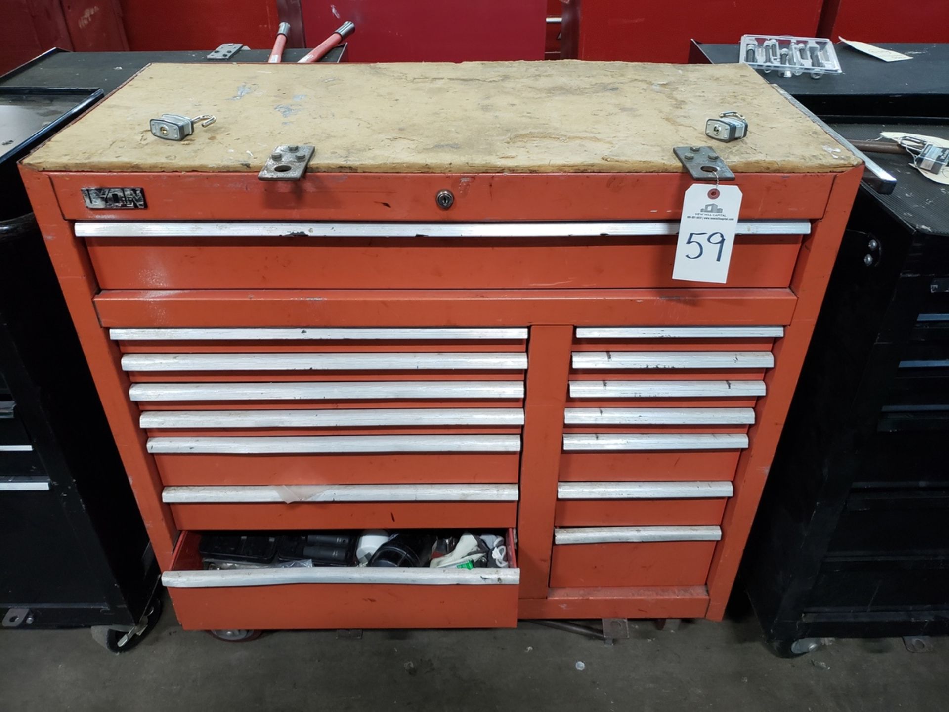 Lyon Bottom Tool Chest, W/ Contents, (See Additional Pictures) Rig Fee: $25