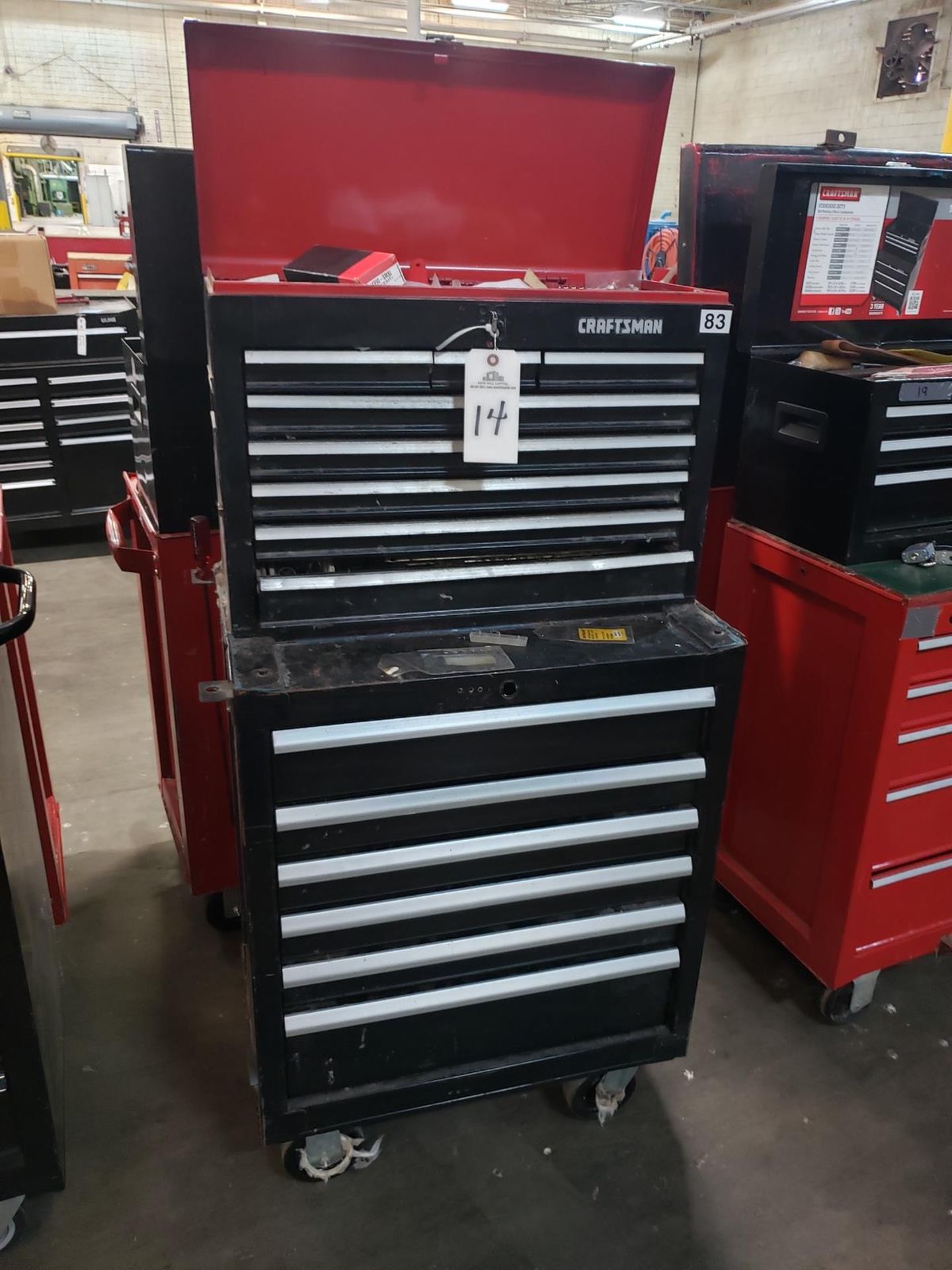 Craftsman Top & Uline Bottom Tool Chests, W/ Contents, (See Additional Pictures) Rig Fee: $25