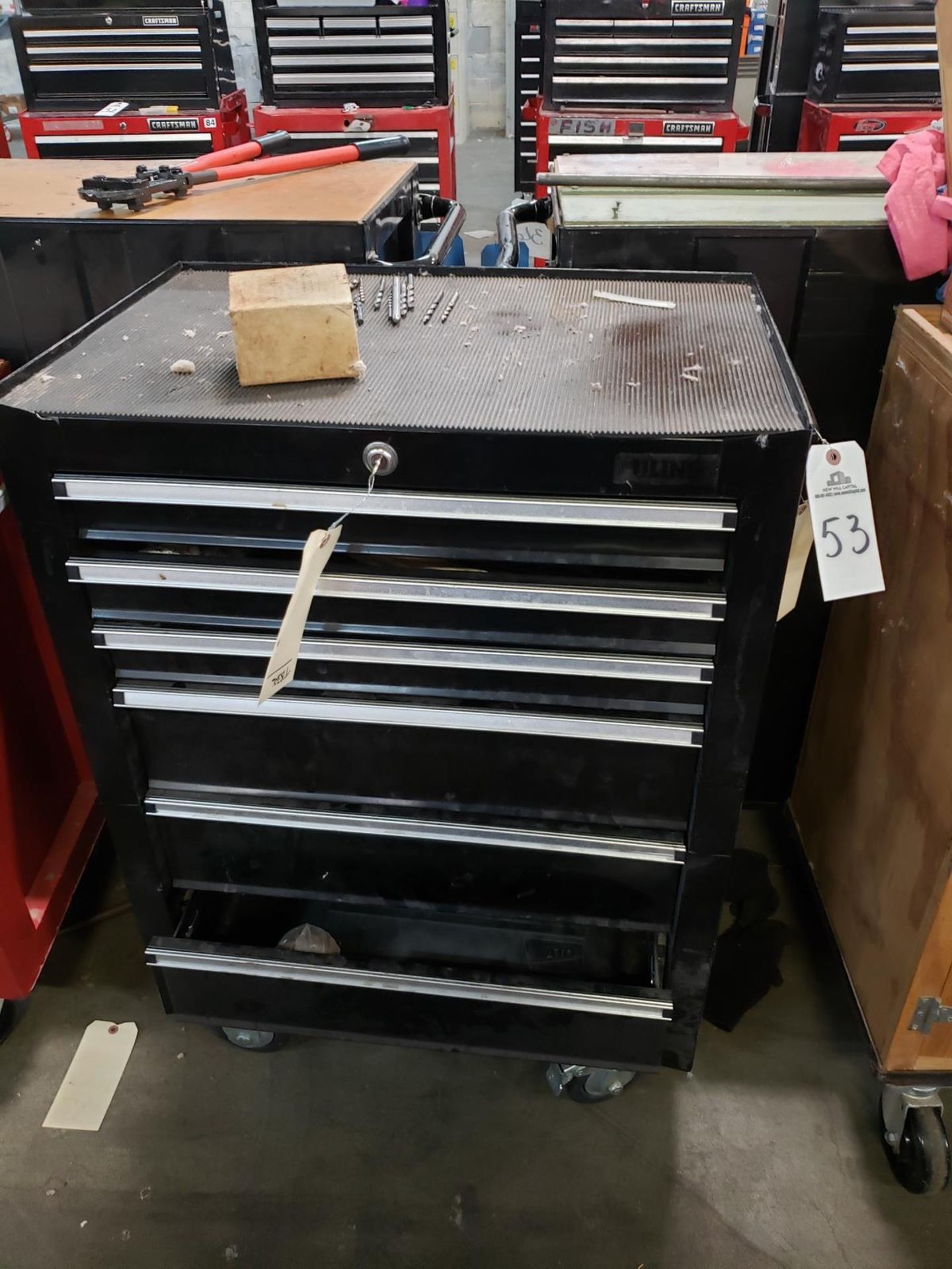 Uline Bottom Tool Chest, W/ Contents, (See Additional Pictures) Rig Fee: $25