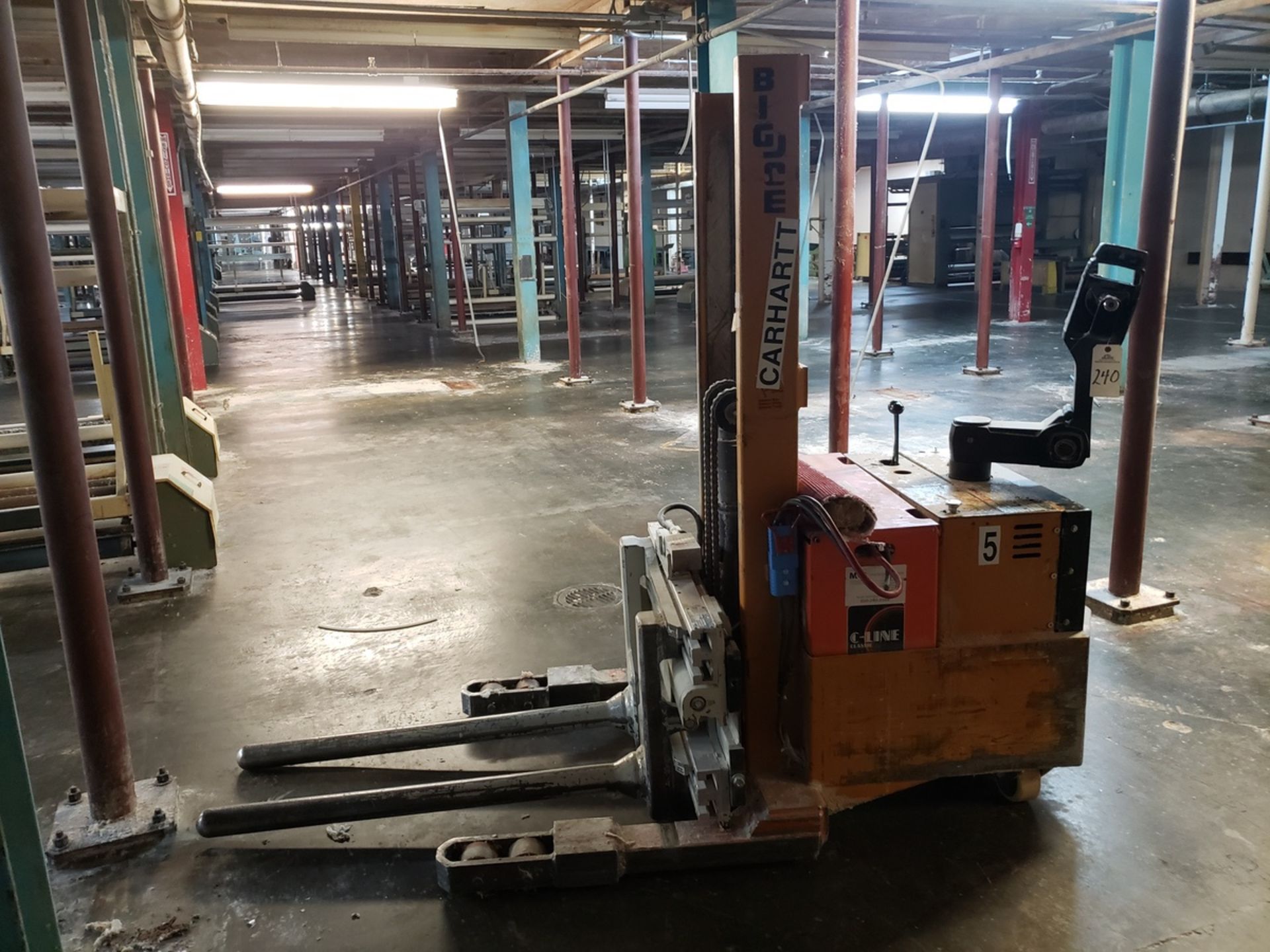 Big Joe 1,000 lb. Walk-Behind Forklift, M# PDH-40-60, S/N 377692, Type E, 24 Volt Rig Fee: $75