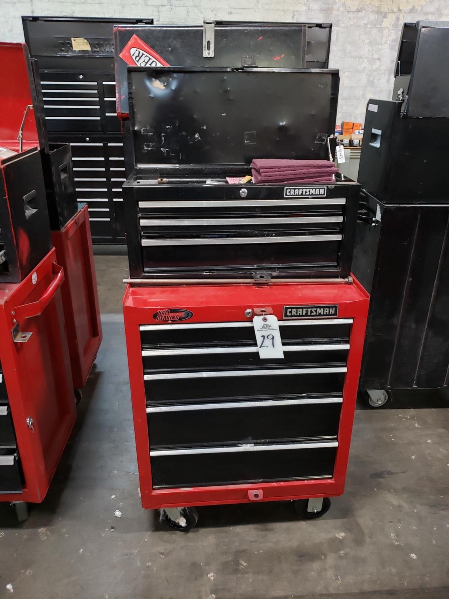 Craftsman Top & Bottom Tool Chests, W/ Contents, (See Additional Pictures) Rig Fee: $25