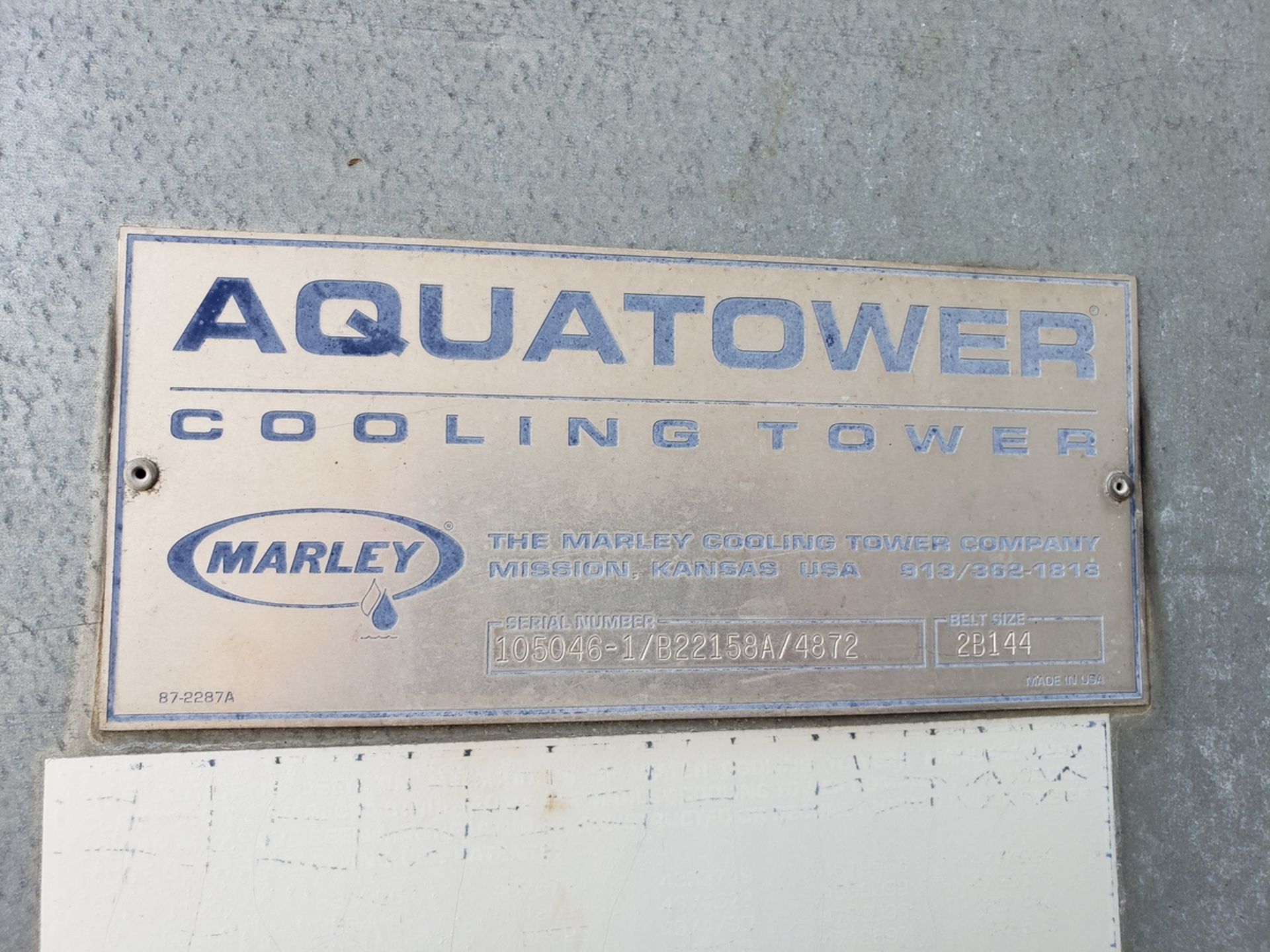 Marley Aquatower Cooling Tower, S/N 105046-1/B22158A/4872 | Rig Fee: $3900 - Image 2 of 2