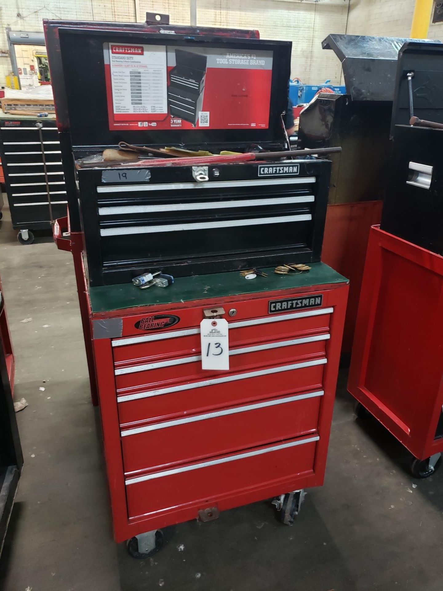 Craftsman Top & Bottom Tool Chests, W/ Contents, (See Additional Pictures) Rig Fee: $25