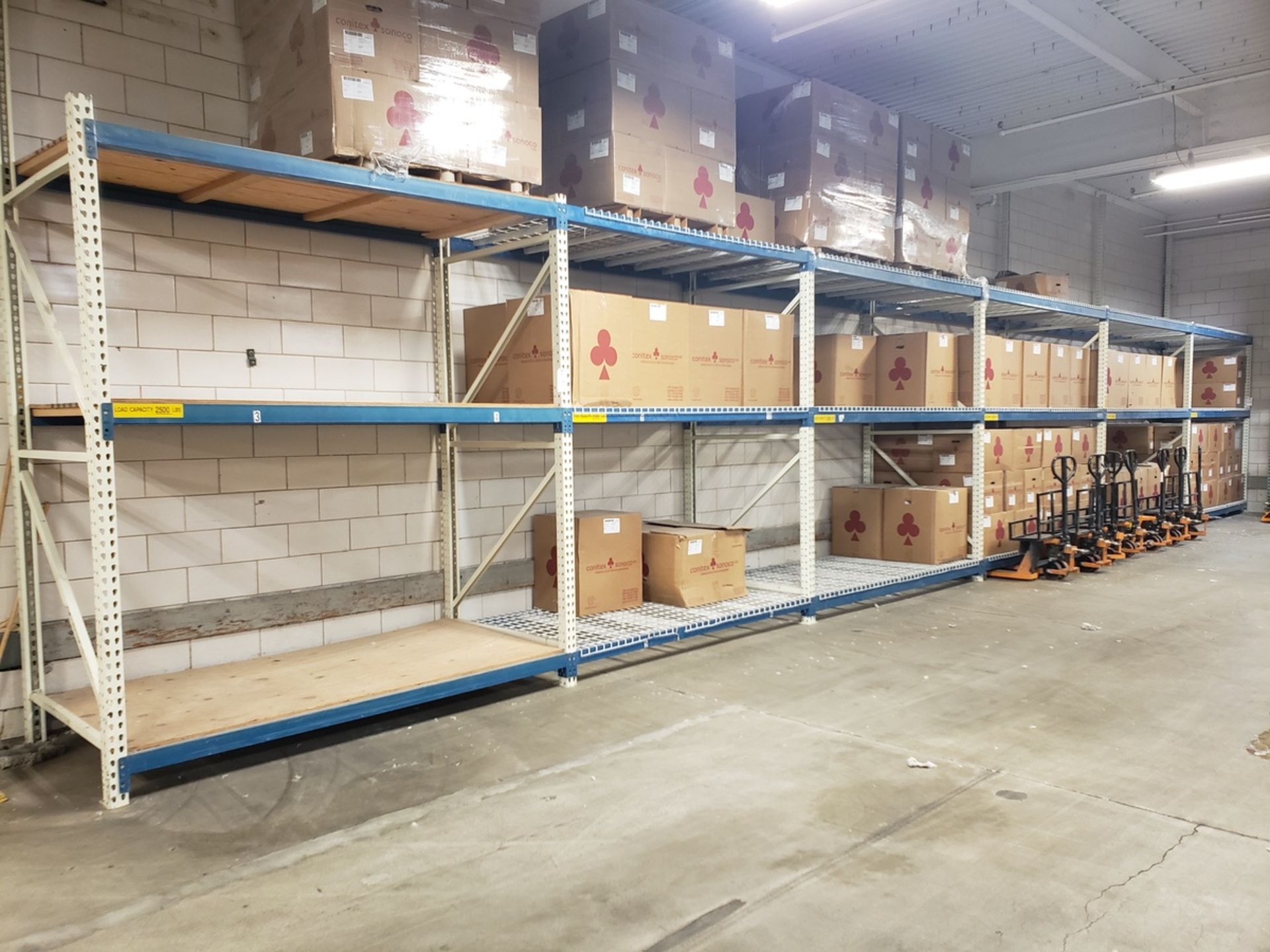 Pallet Rack Section, W/ (17) 50" x 113" Uprights, (42) 8' Beams, (35) Wire Shelves Rig Fee: $350
