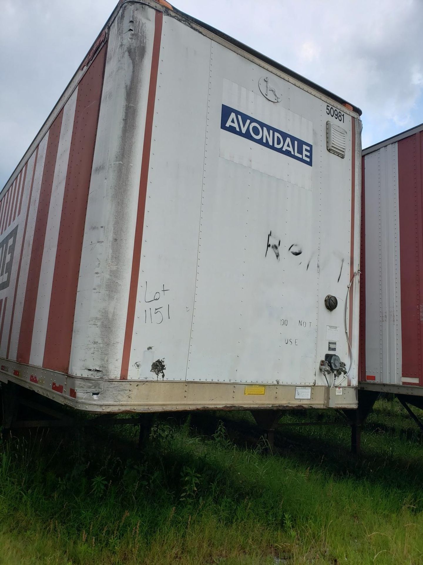Dry Van Storage Trailer, Trailer # 50981. (No Title) Rig Fee: $Buyer To Remove