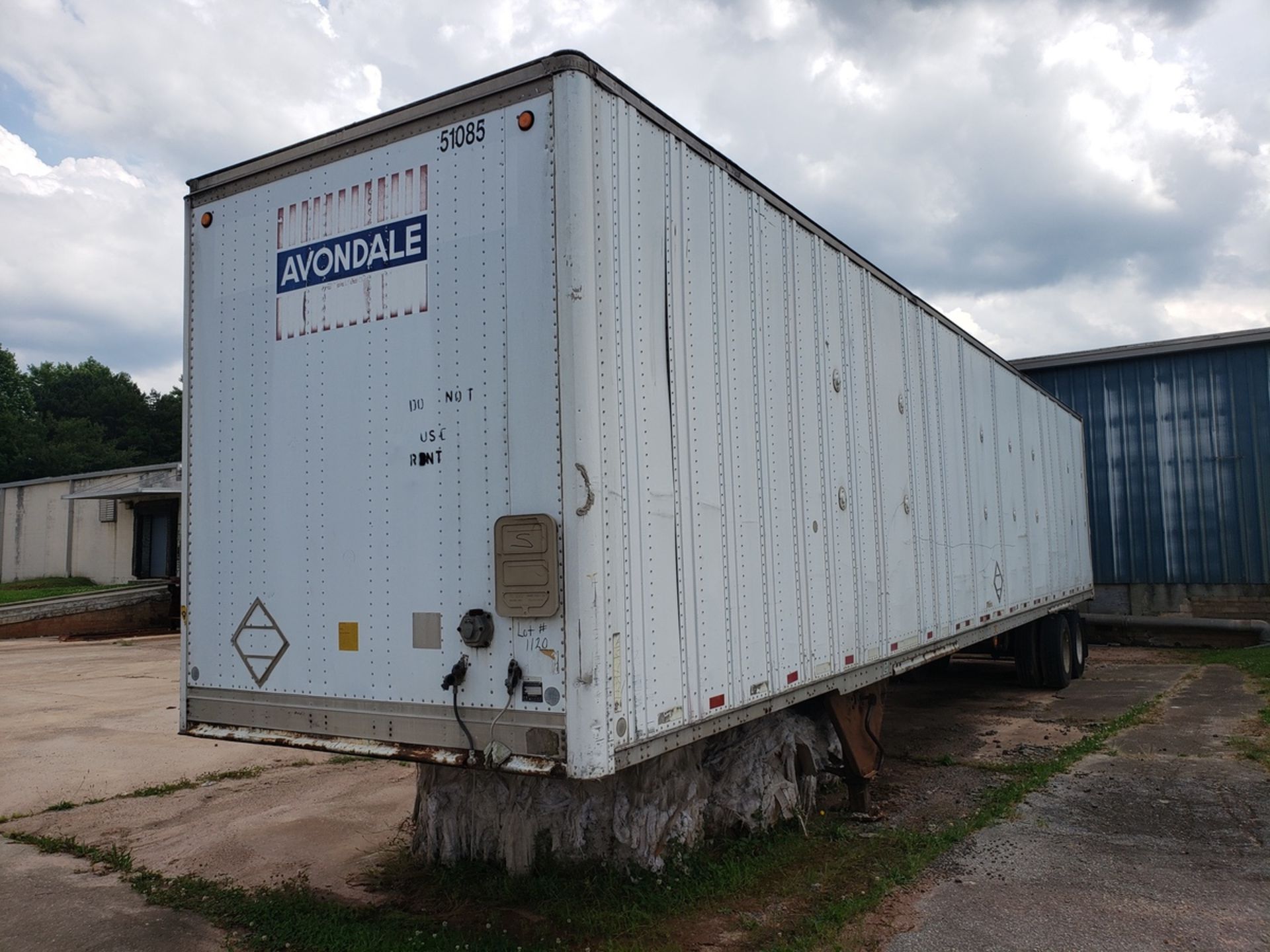 Dry Van Storage Trailer, Trailer # 51085. (No Title) Rig Fee: $Buyer To Remove