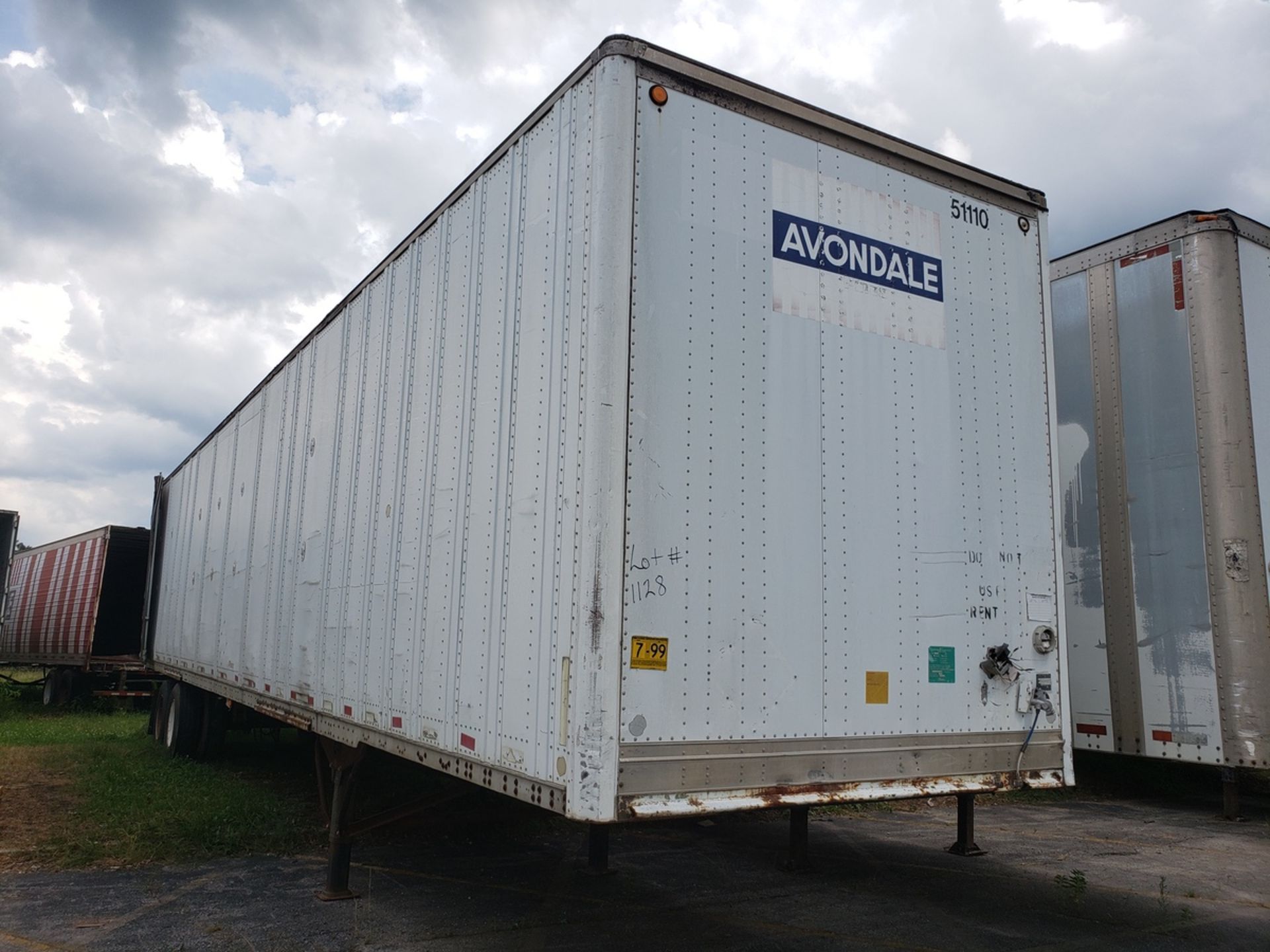 Dry Van Storage Trailer, Trailer # 51110. (No Title) Rig Fee: $Buyer To Remove