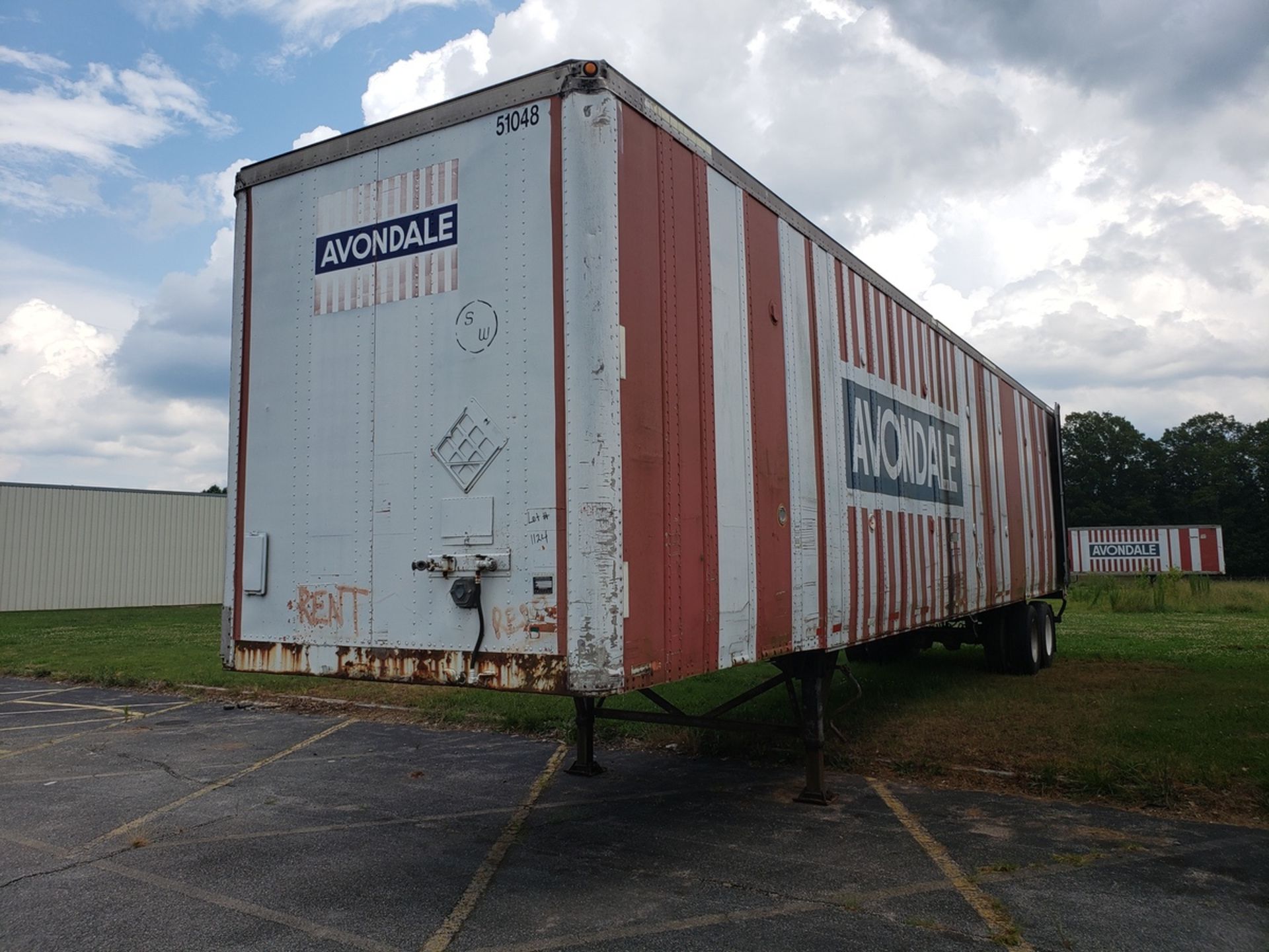 Dry Van Storage Trailer, Trailer # 51048. (No Title) Rig Fee: $Buyer To Remove
