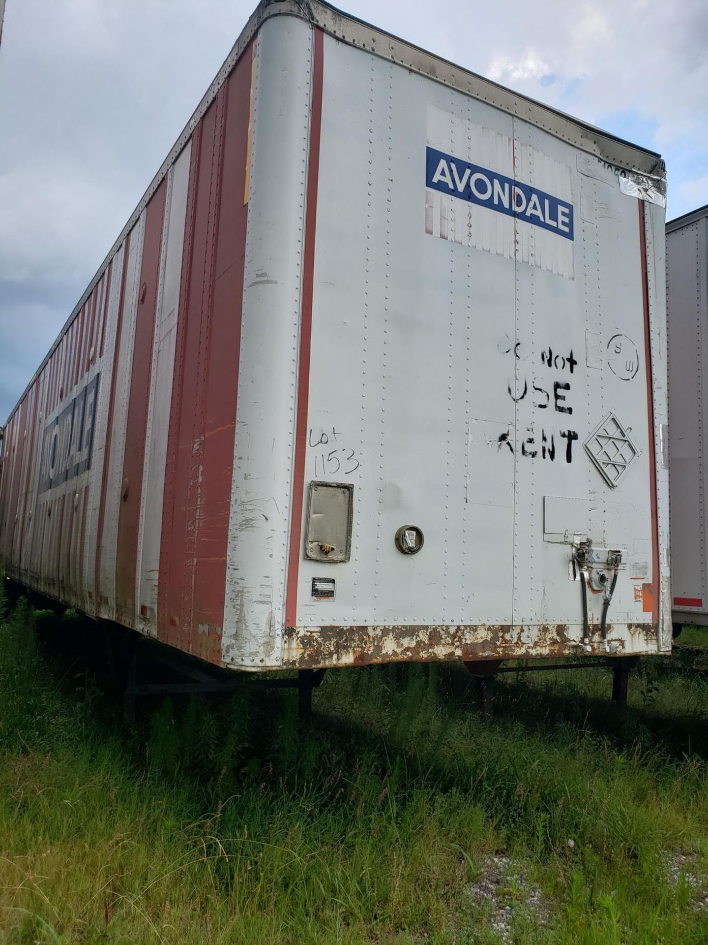 Dry Van Storage Trailer, Trailer # 51653. (No Title) Rig Fee: $Buyer To Remove