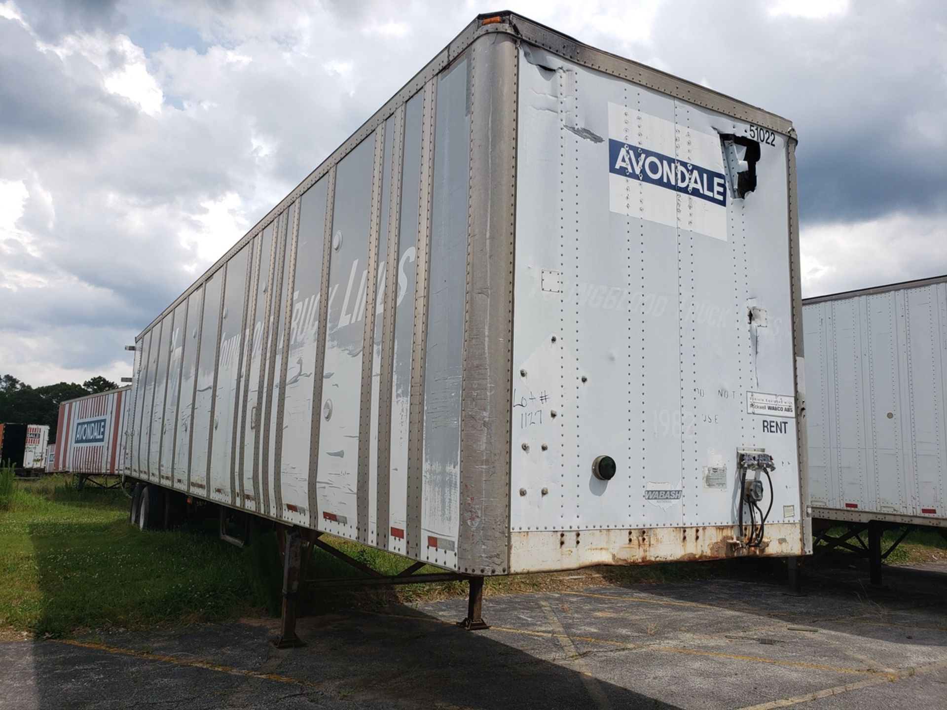 Dry Van Storage Trailer, Trailer # 51022. (No Title) Rig Fee: $Buyer To Remove