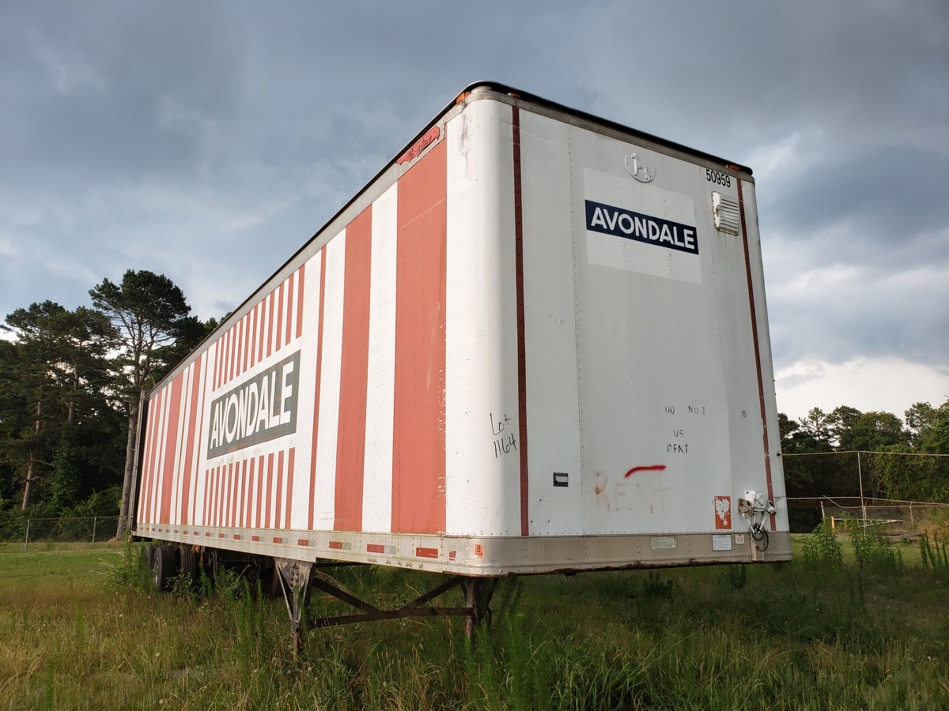 Dry Van Storage Trailer, Trailer # 50959. (No Title) Rig Fee: $Buyer To Remove