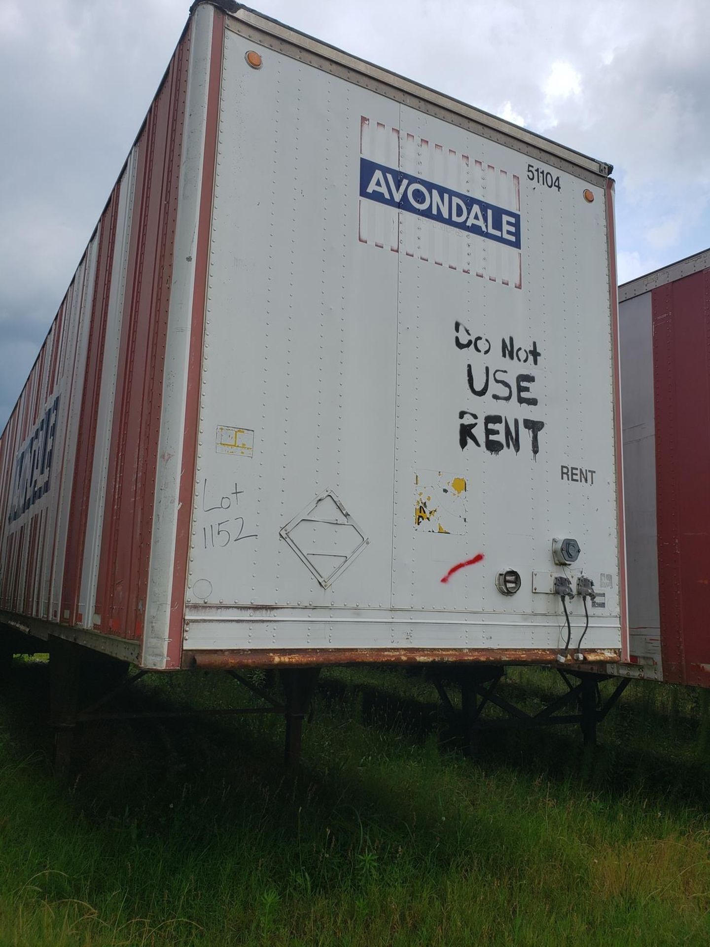 Dry Van Storage Trailer, Trailer # 51104. (No Title) Rig Fee: $Buyer To Remove