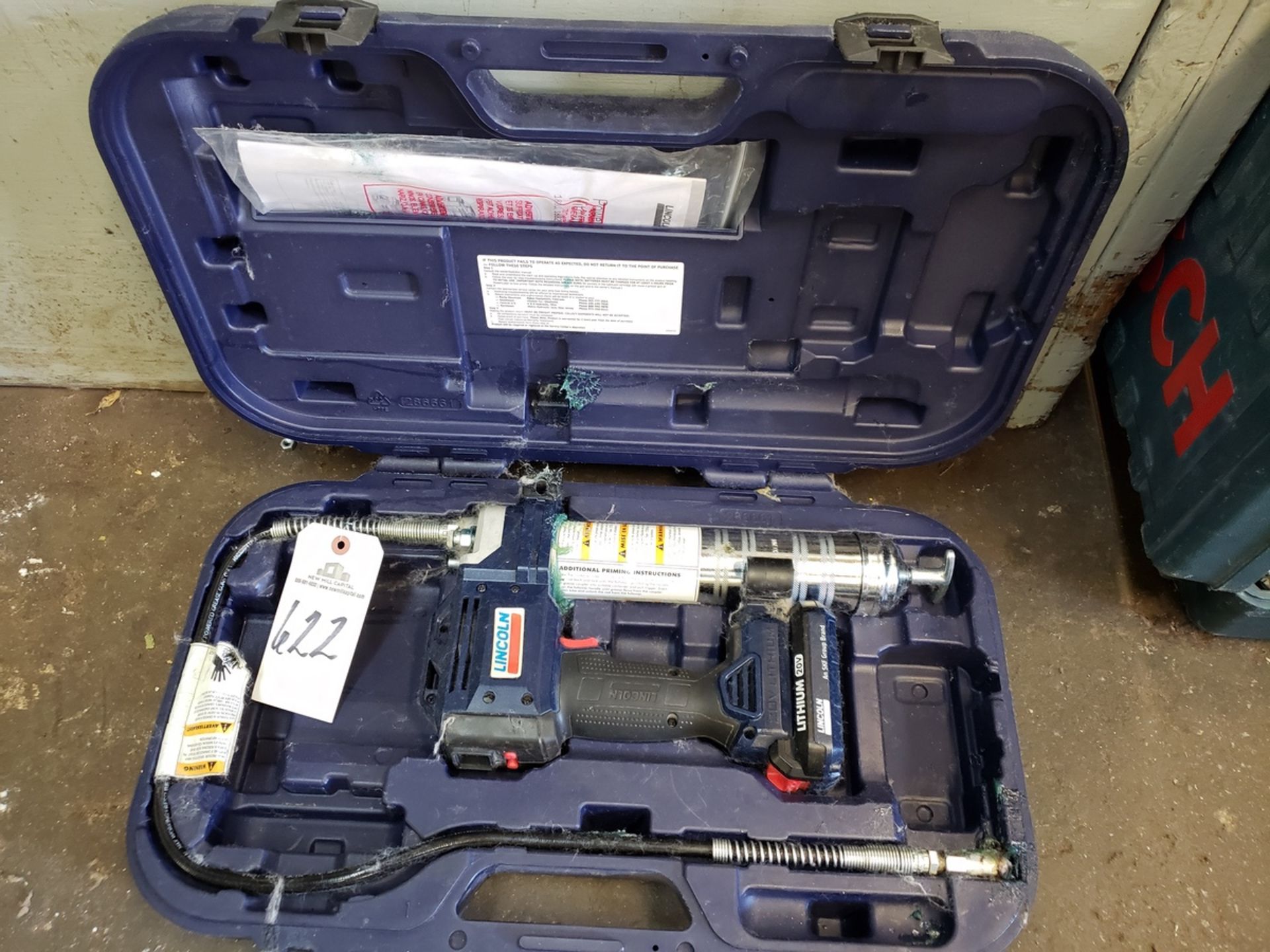 Lincoln Cordless Grease Gun Rig Fee: $10