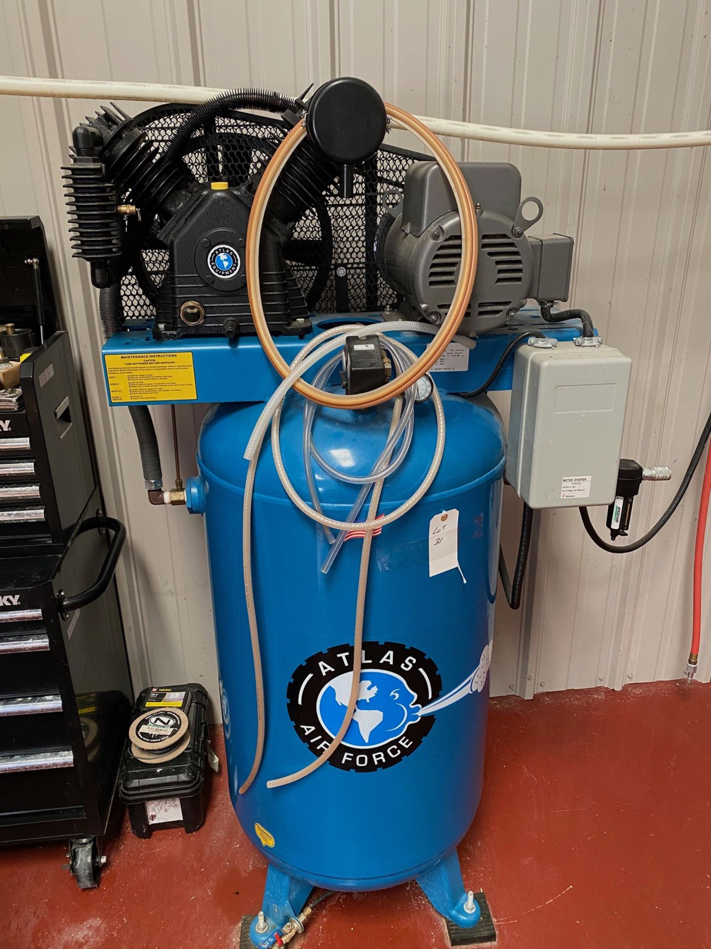 Atlas Airforce 5 HP Air Compressor with Receiver Tank - Subj to Bulk | Rig Fee: 50