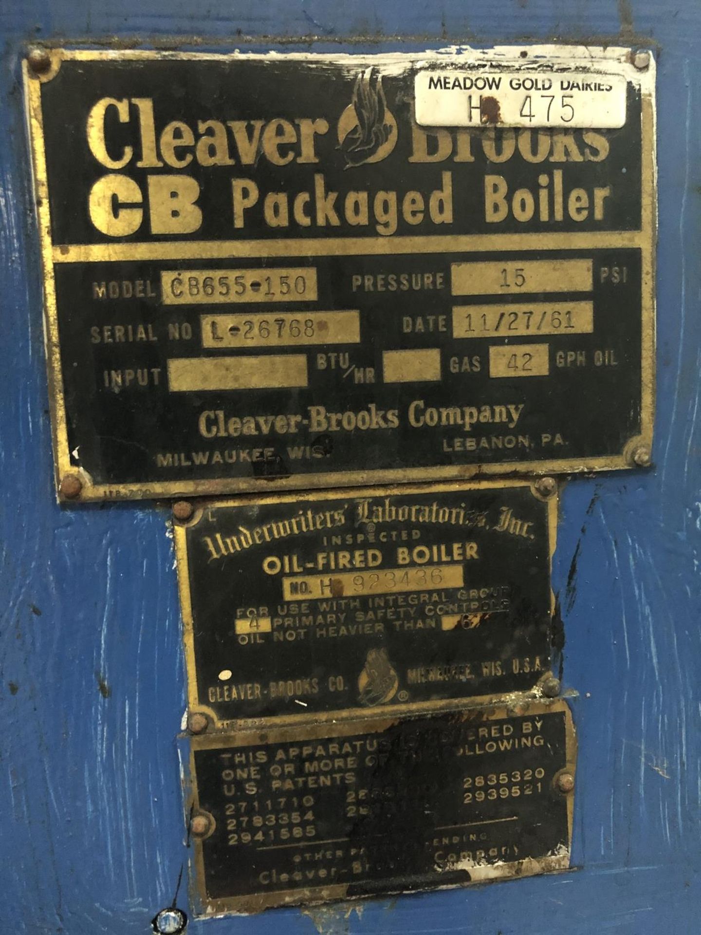 Cleaver Brooks Package Boiler, Model CB655-150, Oil Fired, 15 PSI, 150 HP, Low P | Rig $ See Desc - Image 3 of 10