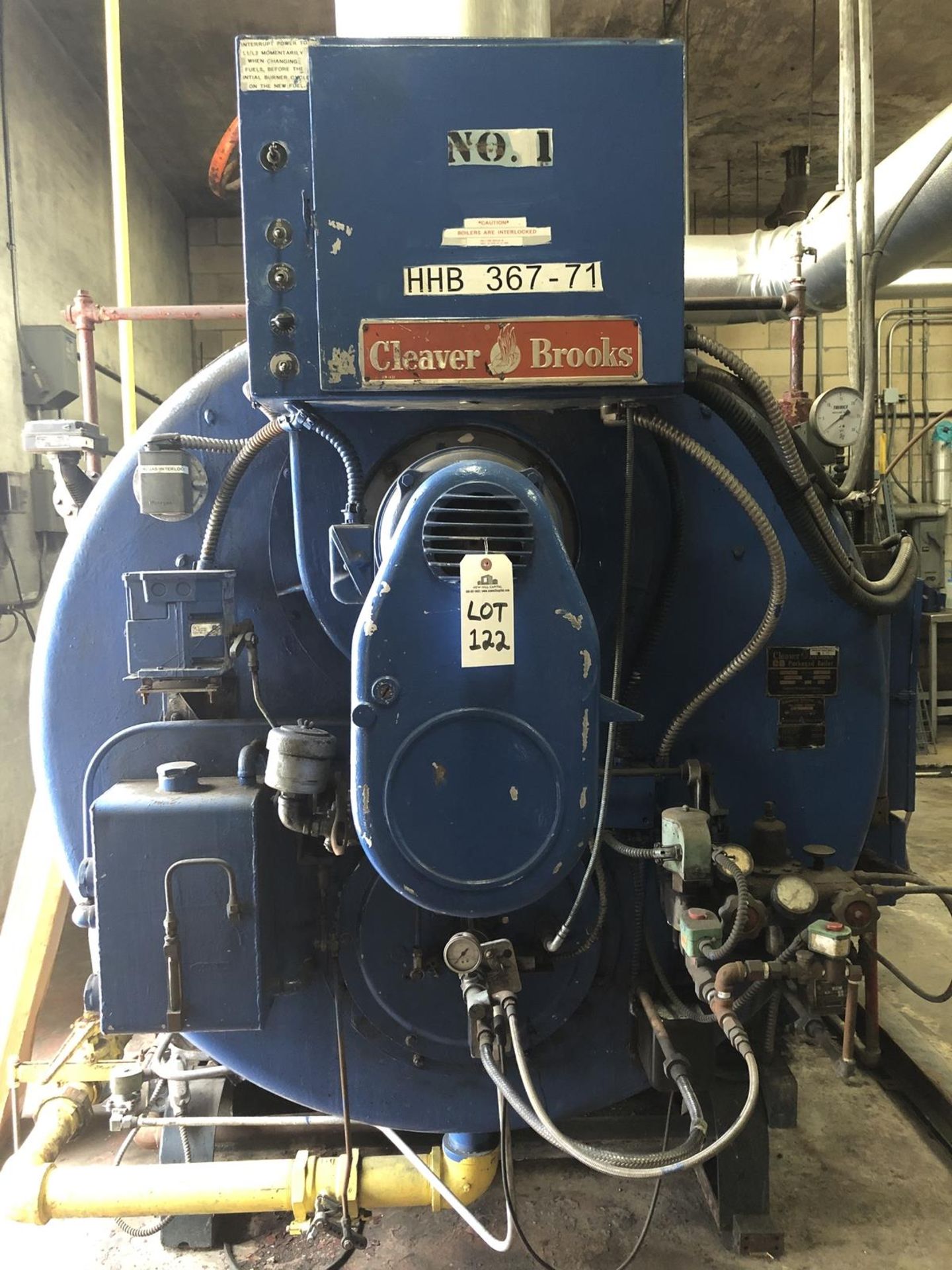 Cleaver Brooks Package Boiler, Model CB655-150, Oil Fired, 15 PSI, 150 HP, Low P | Rig $ See Desc