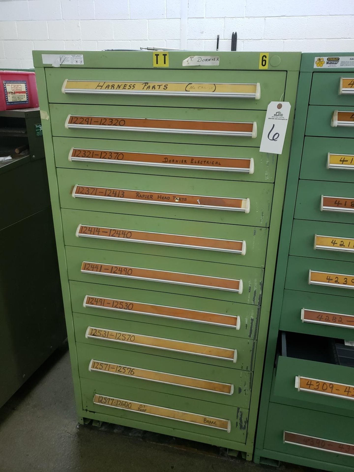 Stanley Vidmar 10 Drawer Storage Cabinet, (Cabinet Only, No Contents) | Rig Fee: $75