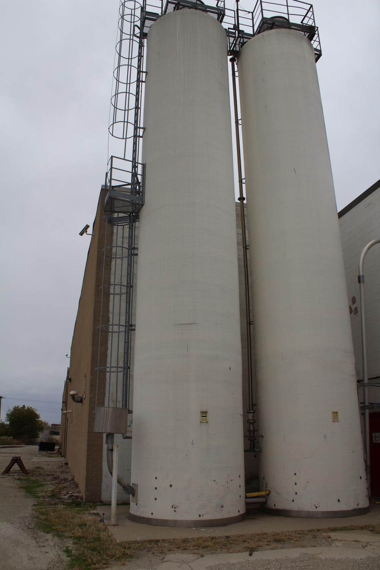 Spiromatic Fiberglass Weight Cell Mounted Flour Silo, W/ Airlock Valve, 8' X 45' T | Rig Fee: $6000