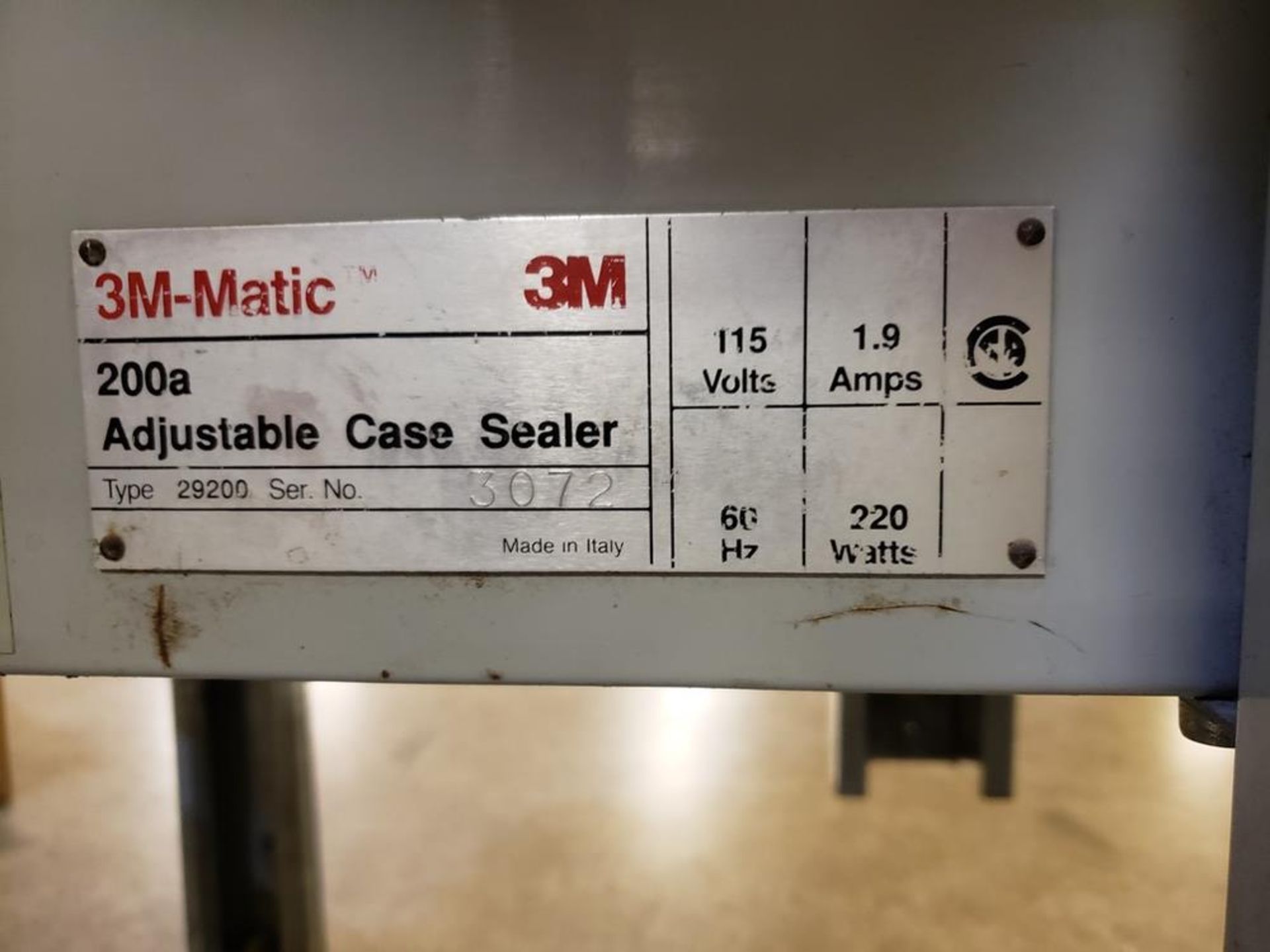 3M Matic Case Sealer, M# 200a, S/N 3072 | Rig Fee: $60 - Image 2 of 2