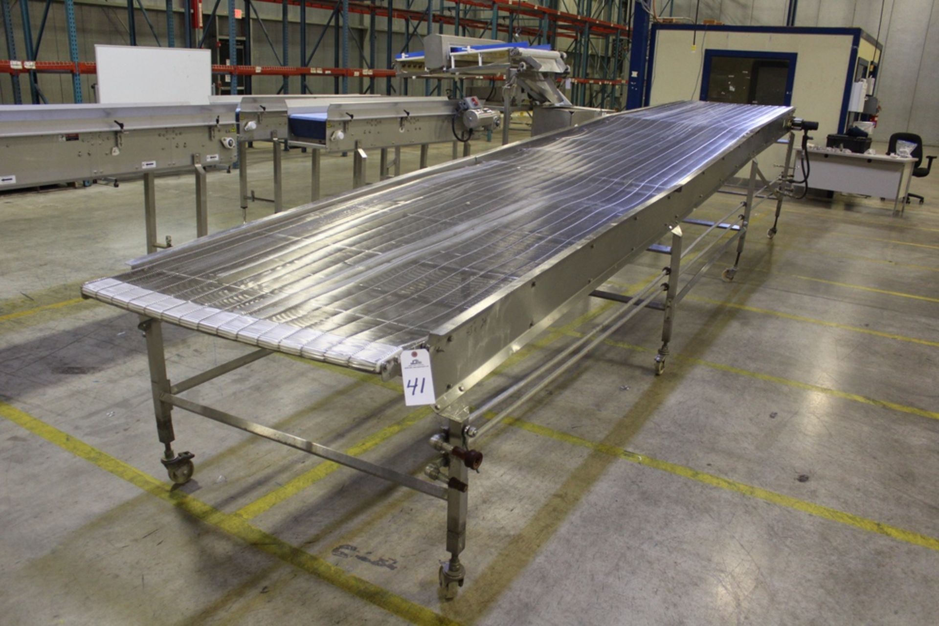 Stainless Steel Wire Mesh Belt Conveyor Section, 43" x 24' | Rig Fee: $50