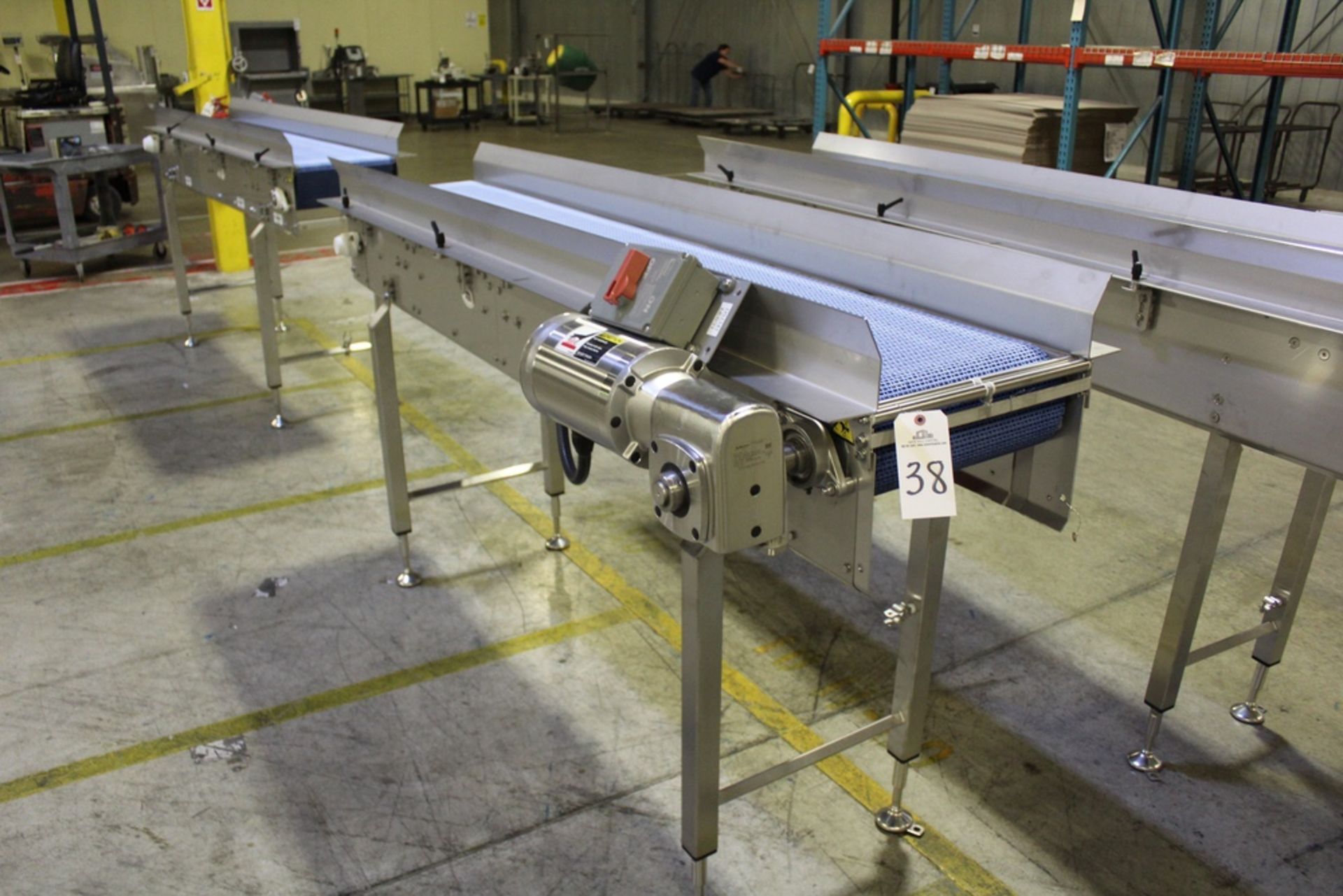 Multi-Conveyor Stainless Steel Conveyor Section, 15" x 89" with Washdown Belt Driv | Rig Fee: $110