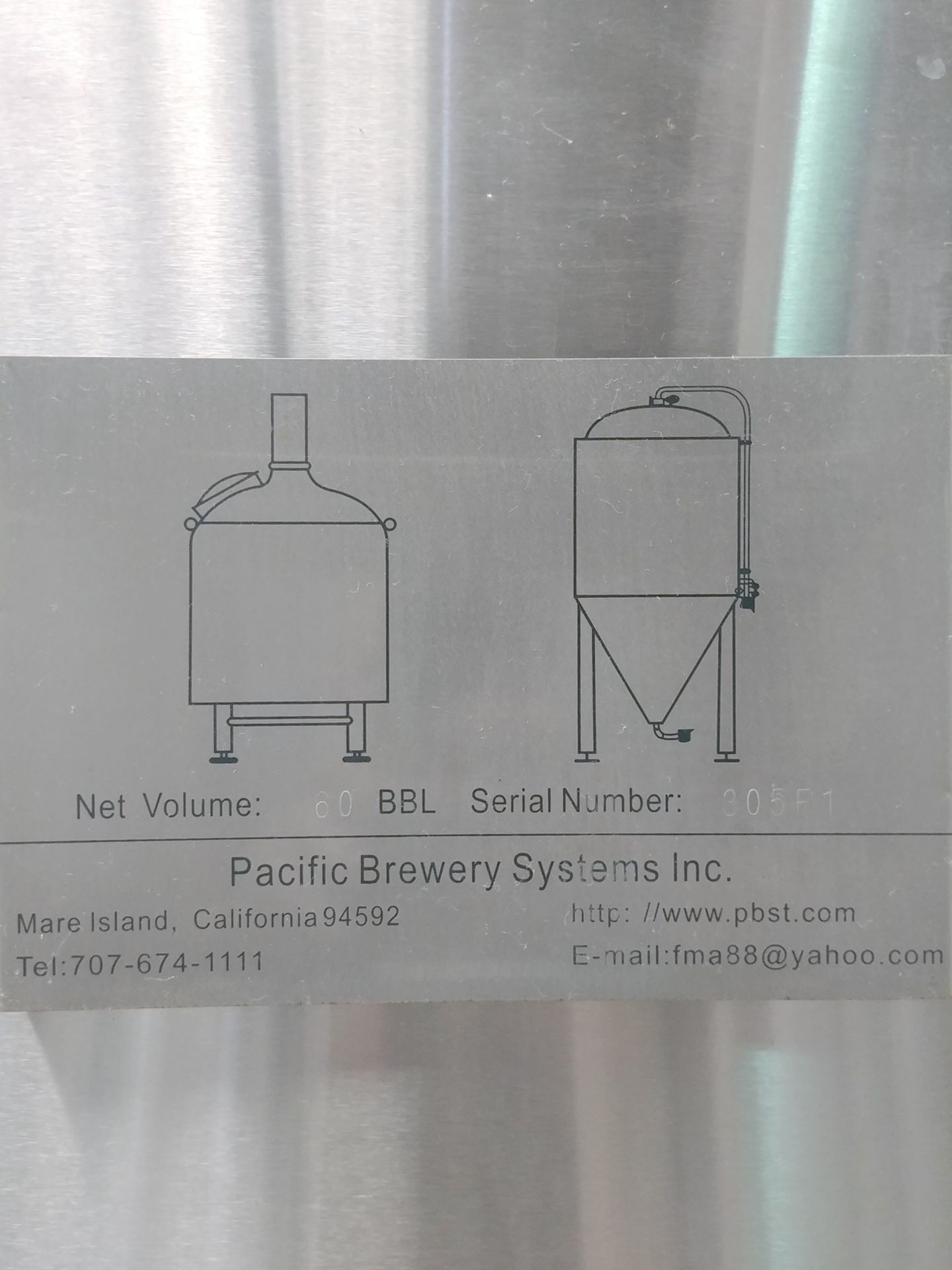 2013 Pacific Brewing 60 BBL Unitank Fermenter, Glycol Jacketed, - Sub to Bulk | Reqd Rig Fee: $1250 - Image 2 of 5
