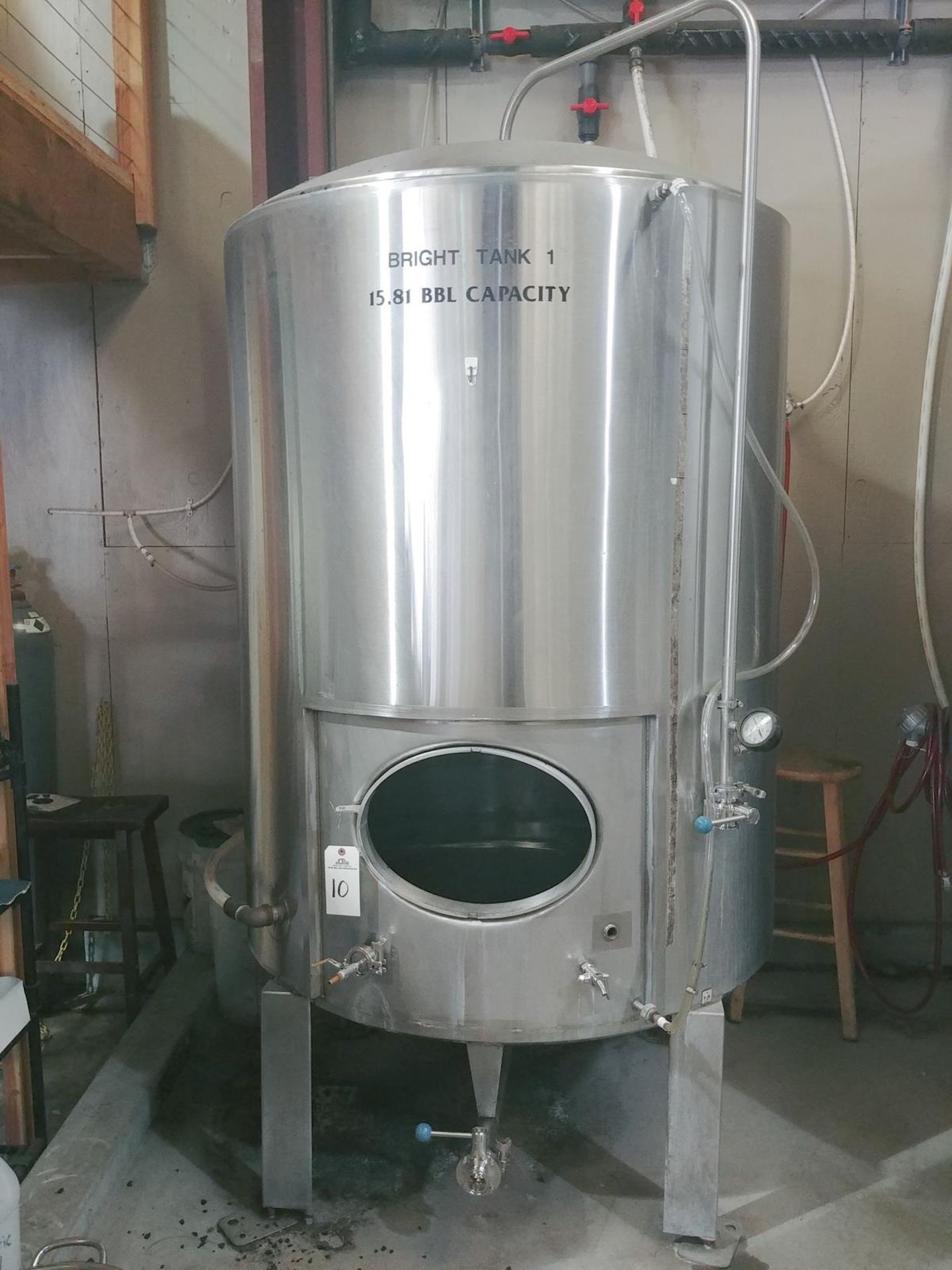 American Stainless 15 BBL Brite Tank, Glycol Jacketed, Approx Di - Sub to Bulk | Reqd Rig Fee: $550