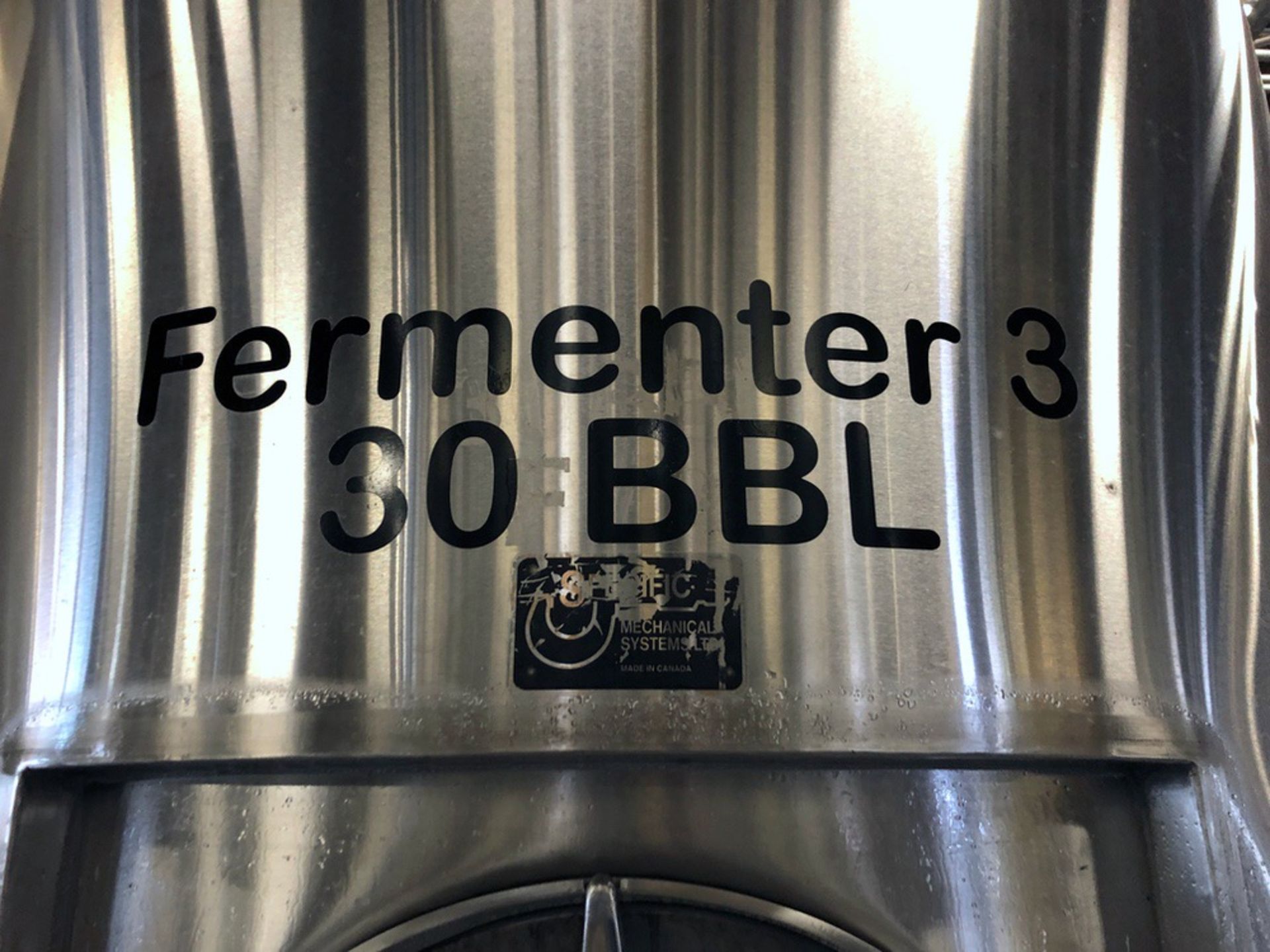 Specific Mechanical 30 BBL Fermenter, Glycol Jacketed, Approx Dims: - Subj to Bulk | Rig Fee: $950 - Image 4 of 7