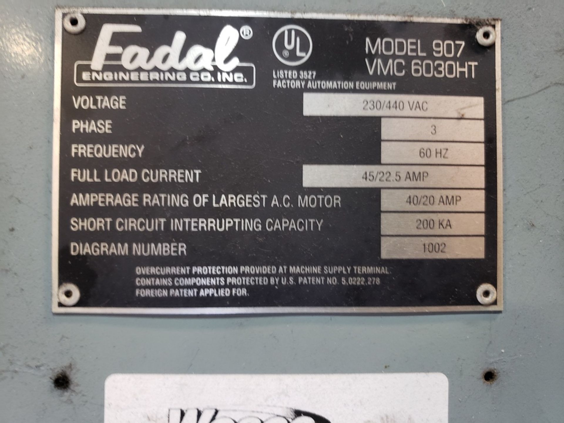 Fadal Vertical Machining Center, M# VMC 6030, S/N 9905808, Fadal CNC 88HS Controlle | Rig Fee: $4250 - Image 2 of 7