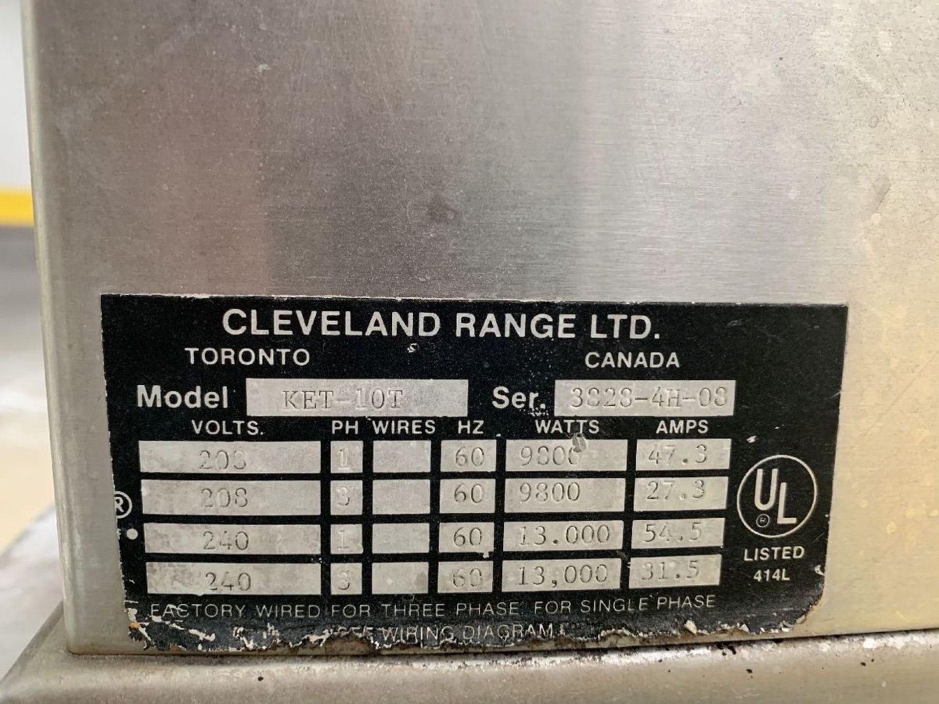 10 GALLON CLEVELAND ELECTRIC KETTLE MODEL KET-10T TABLE TOP ELECTRIC TILTING SELF-C | Rig Fee: $100 - Image 6 of 6