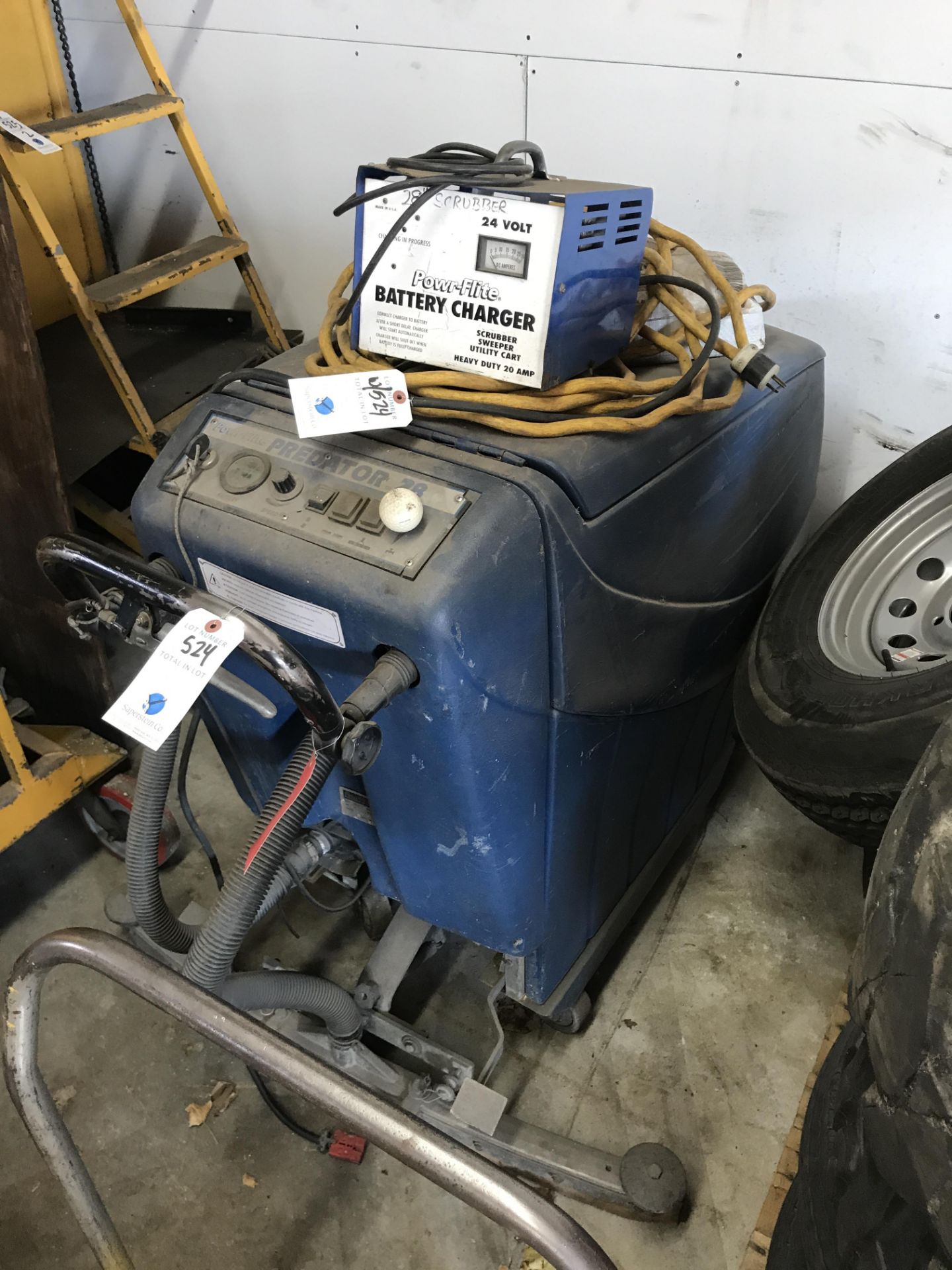 PowrFlite Predator Floor Machine with charger #28, Needs Battery