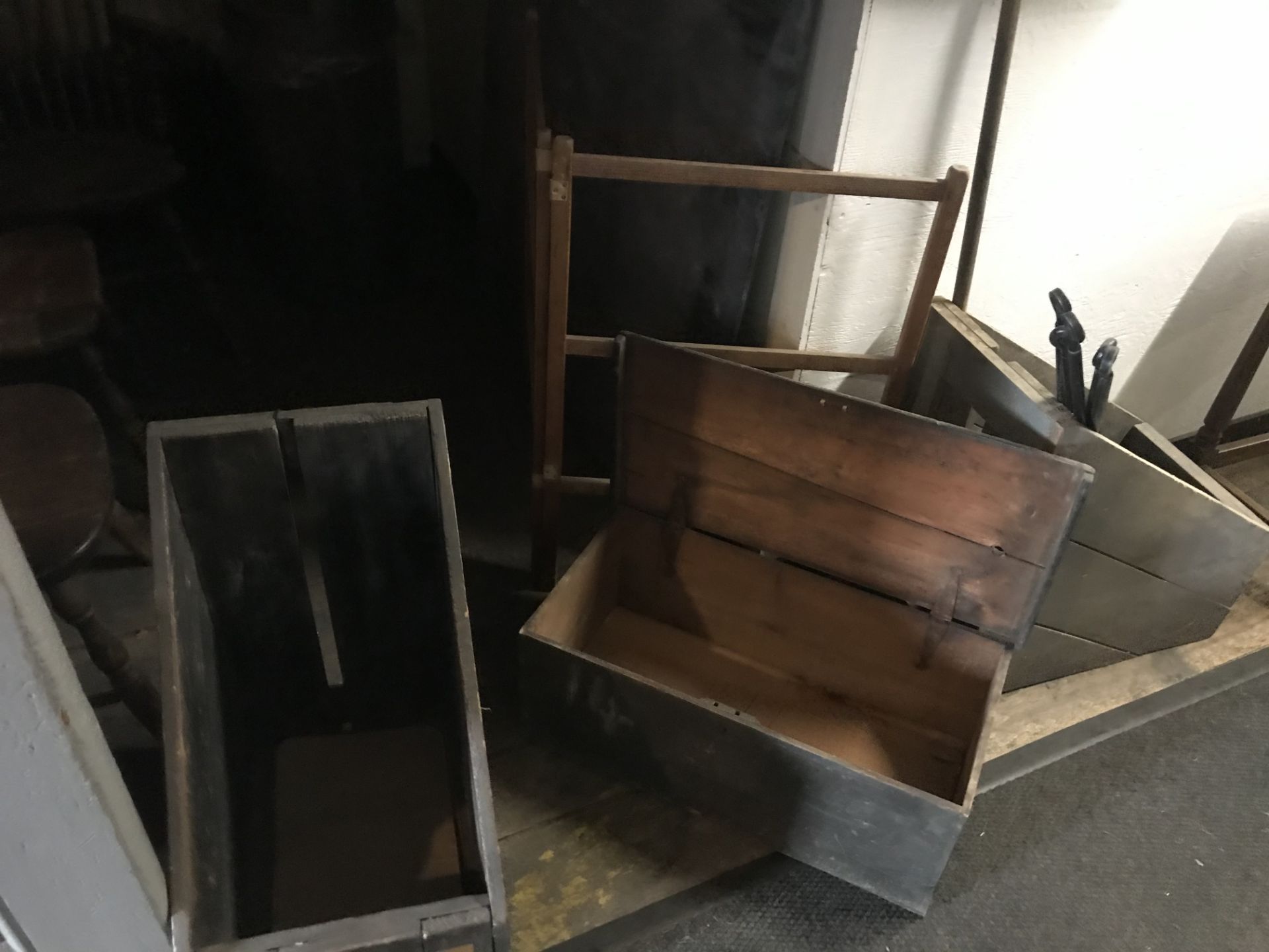 (2) Wood Boxes & Tool Box