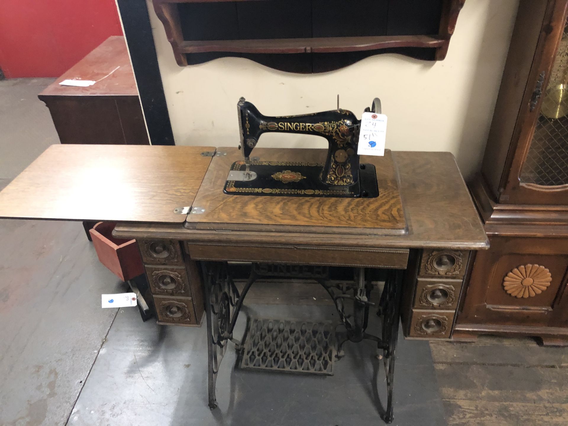 Singer #63546774 Sewing Machine 51" w/Table & Foot Pedal
