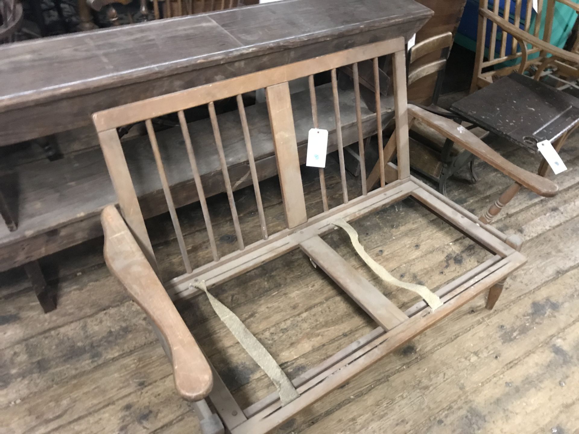 Wood Framed Love Seat (Needs Upholstery)